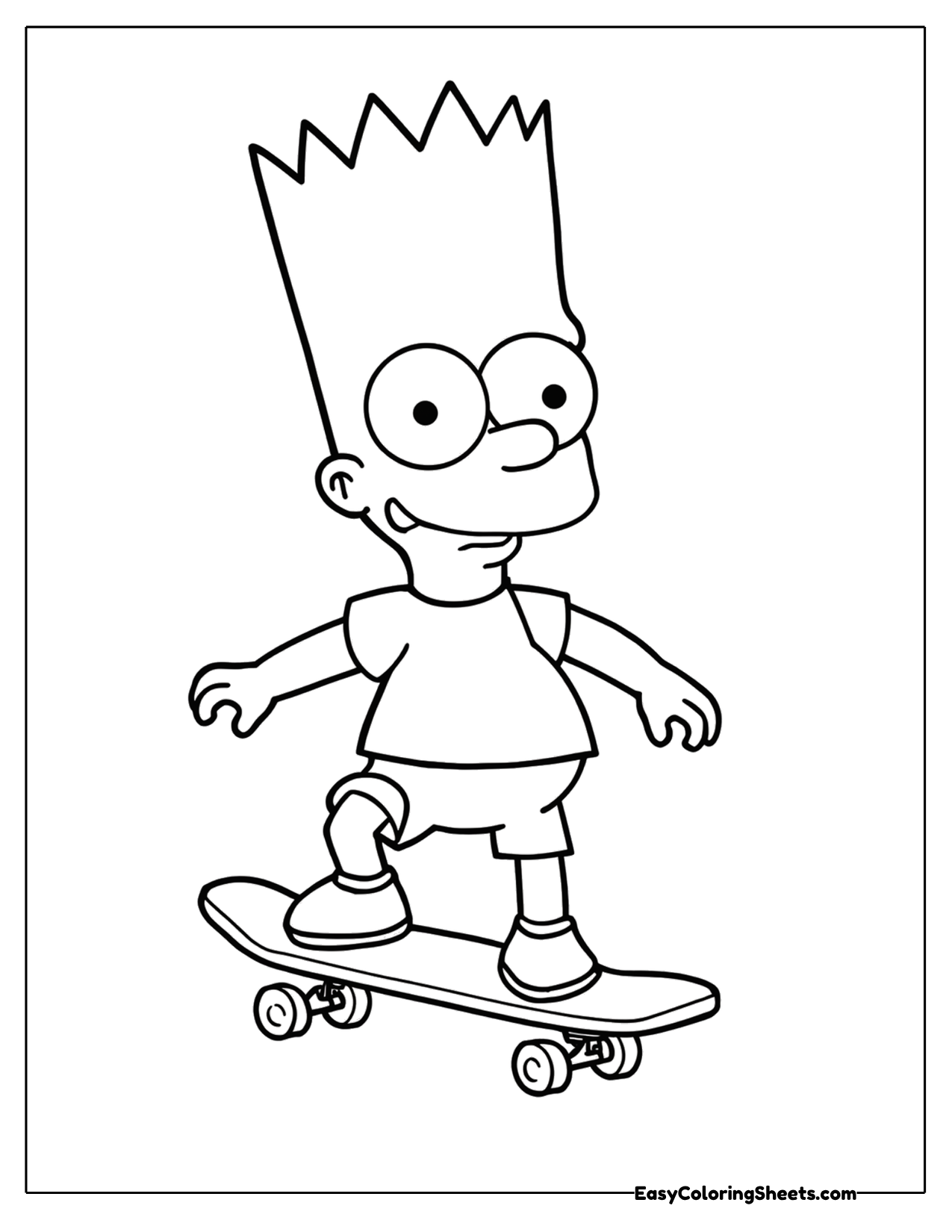 Spiky-haired cartoon boy on a skateboard