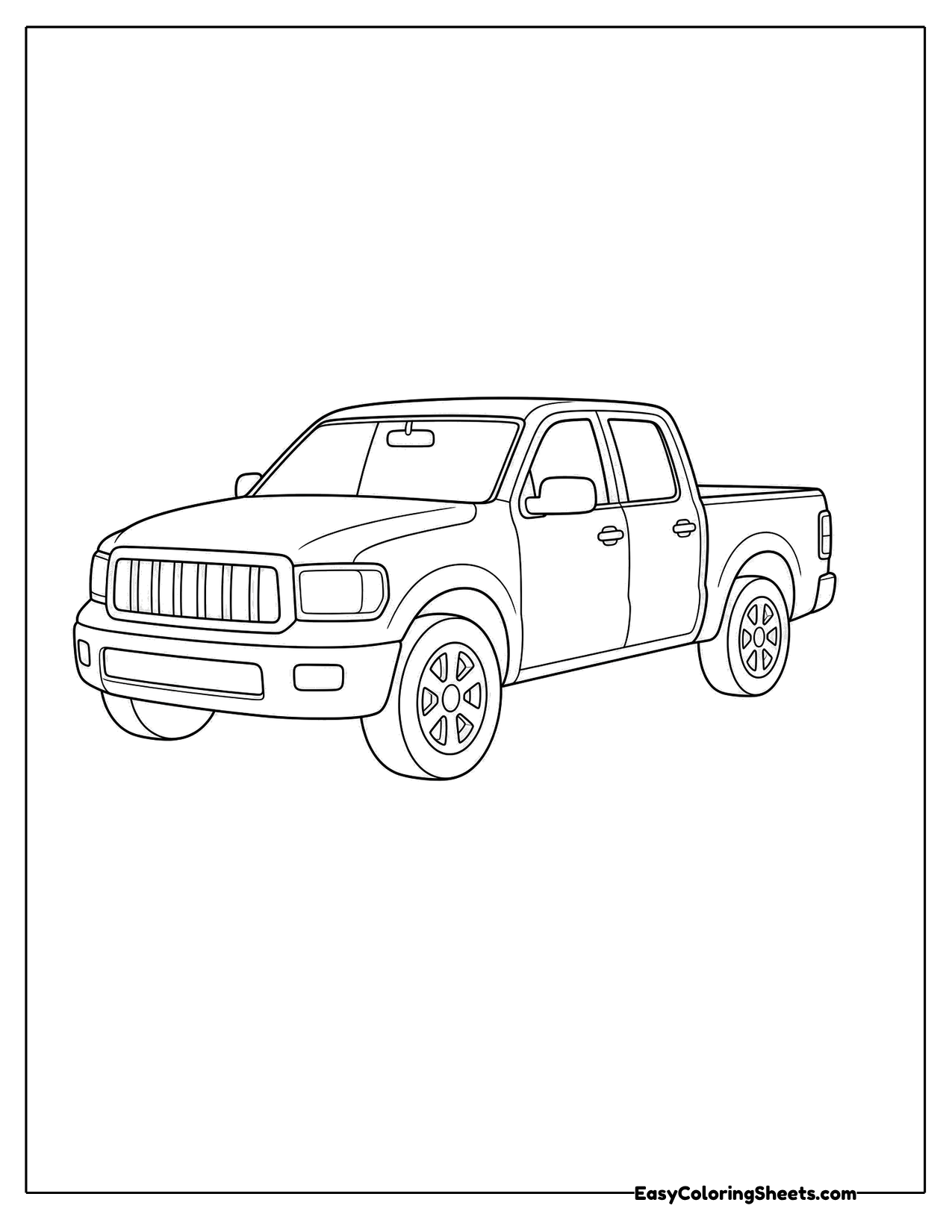 Large pickup truck with a tall grille and chunky tires