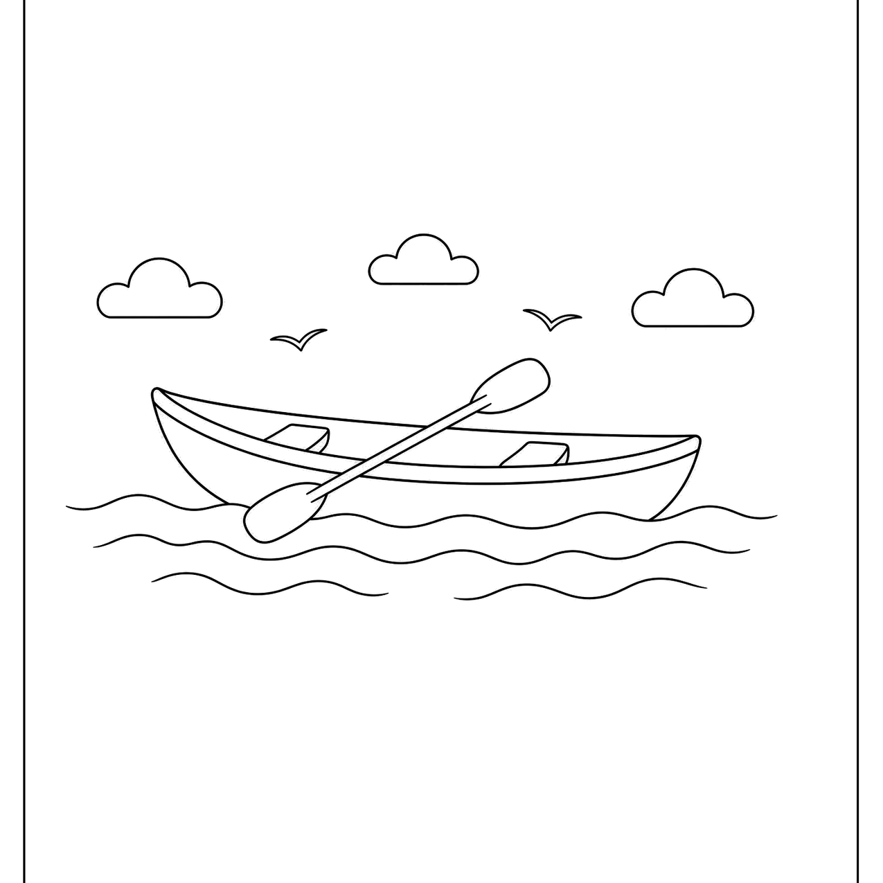 Rowboat with an oar on the water