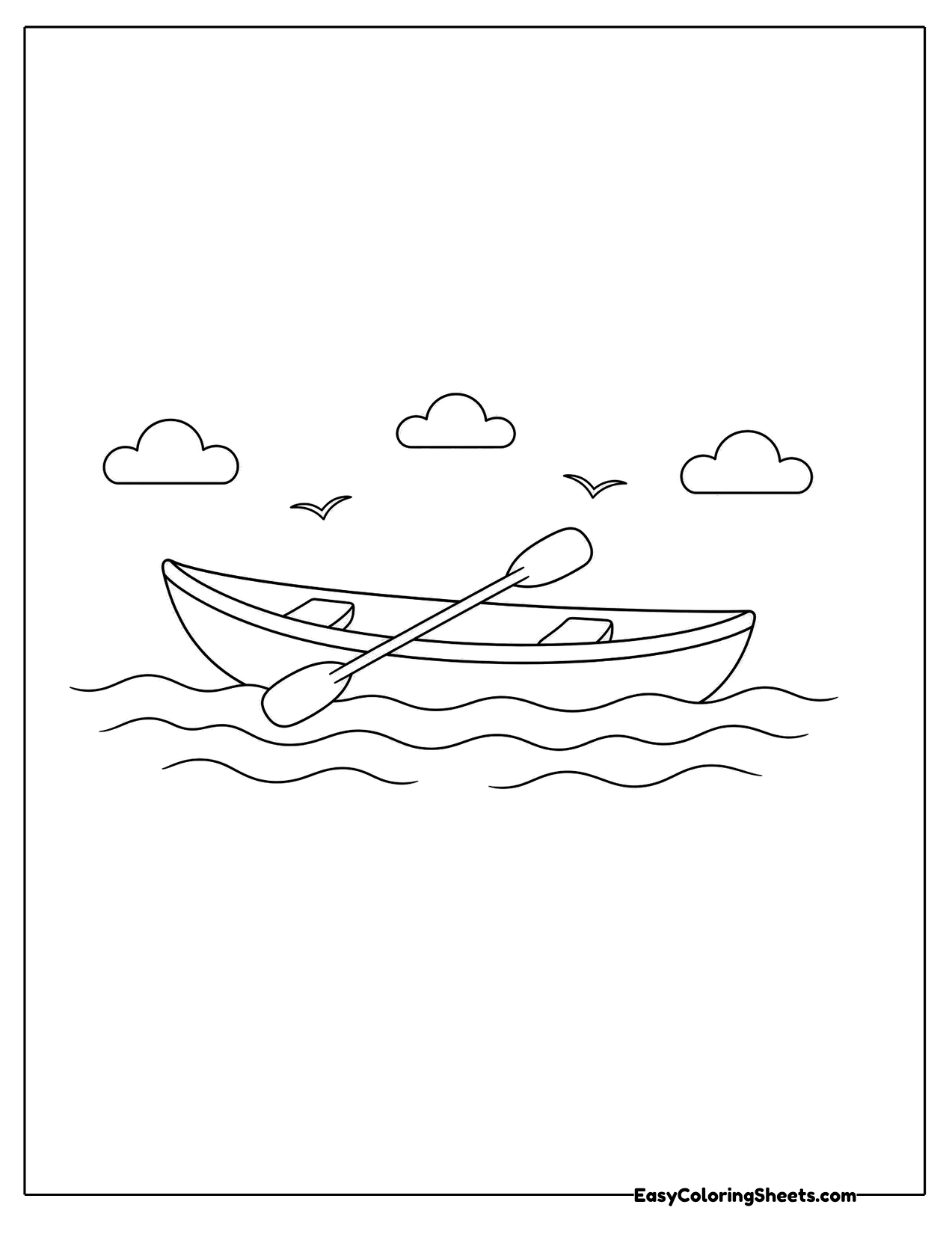 Rowboat with an oar on the water