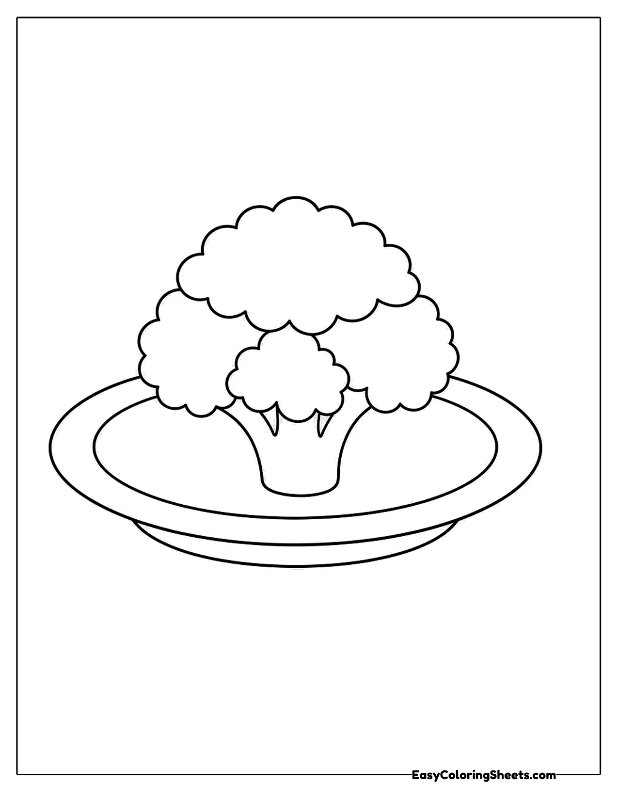 Broccoli florets on a dinner plate