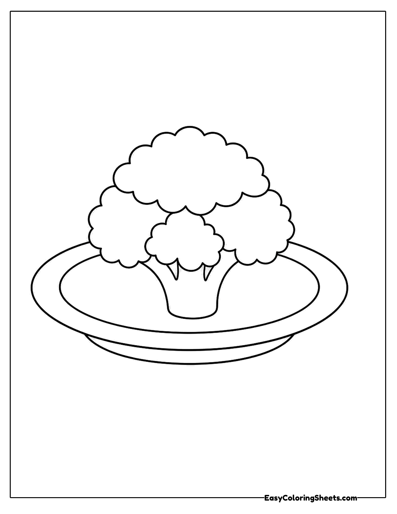 Broccoli florets on a dinner plate
