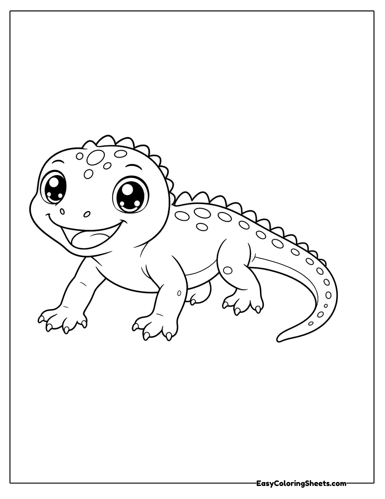 Grinning lizard with a wide happy smile