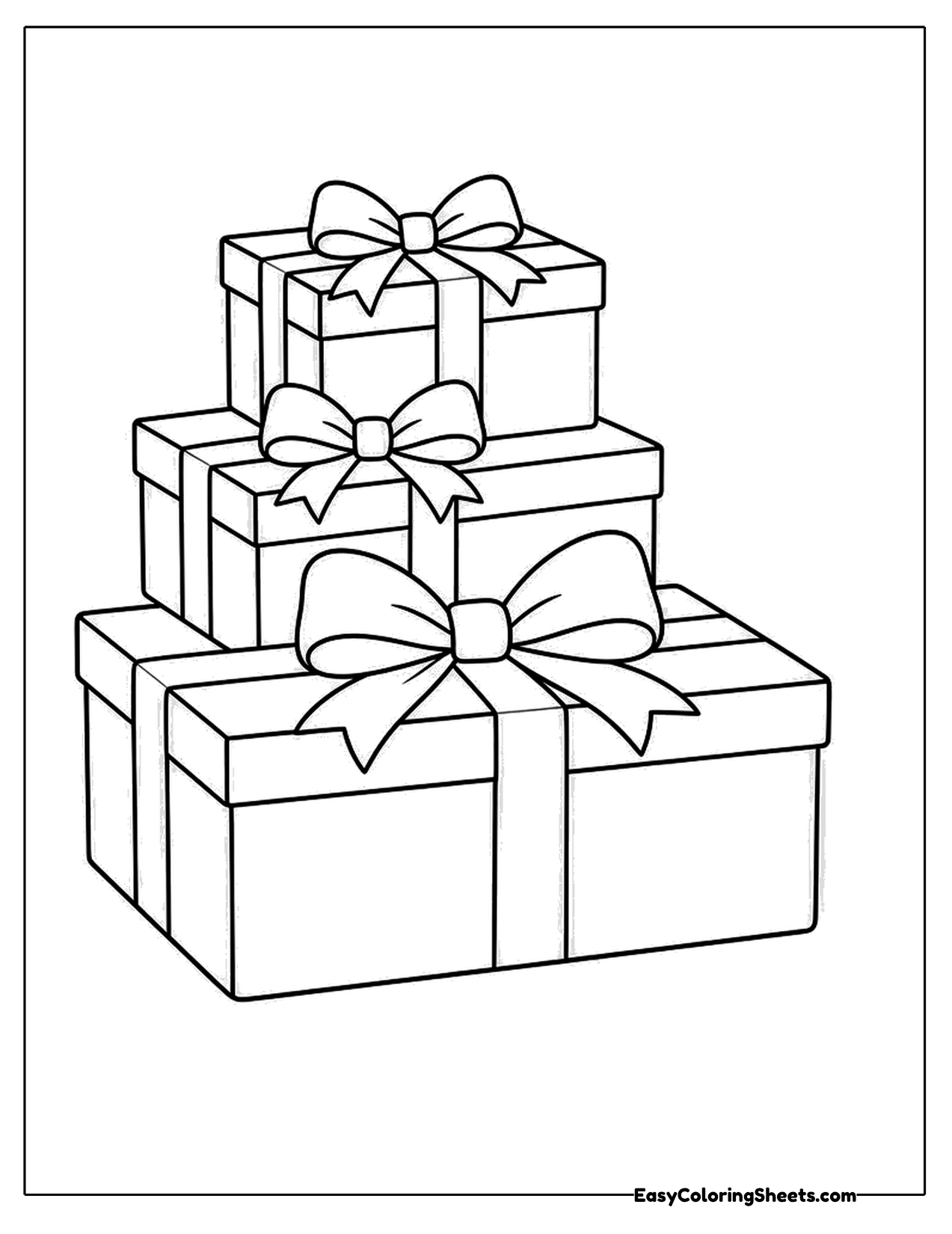 Stack of three wrapped presents