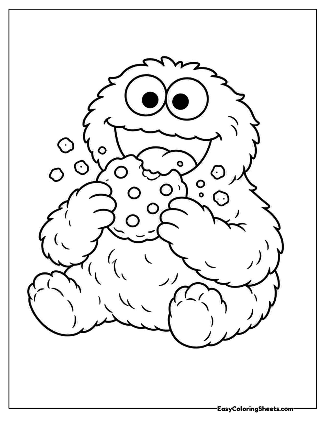 4 Cookie Monster Coloring Pages (Free PDF Printables) | Easy Coloring ...