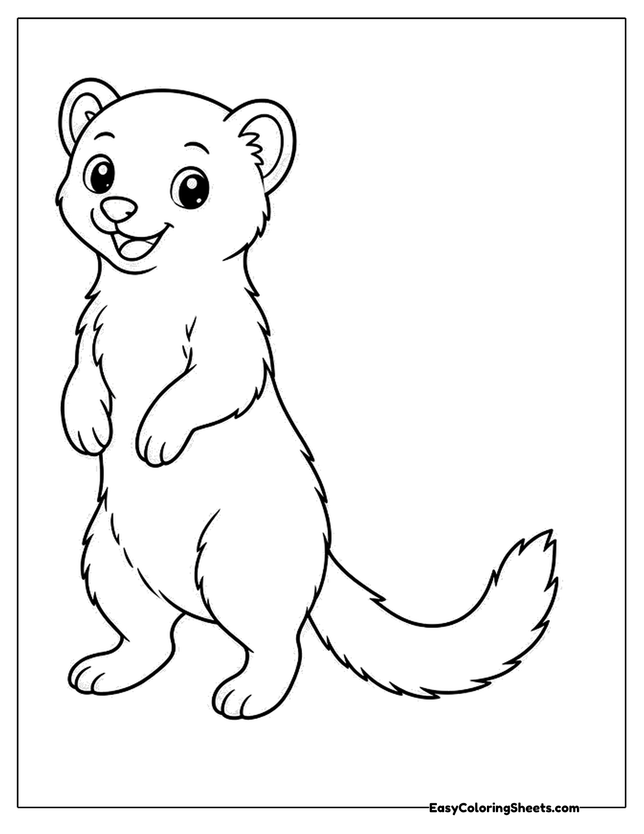 Smiling mongoose standing upright