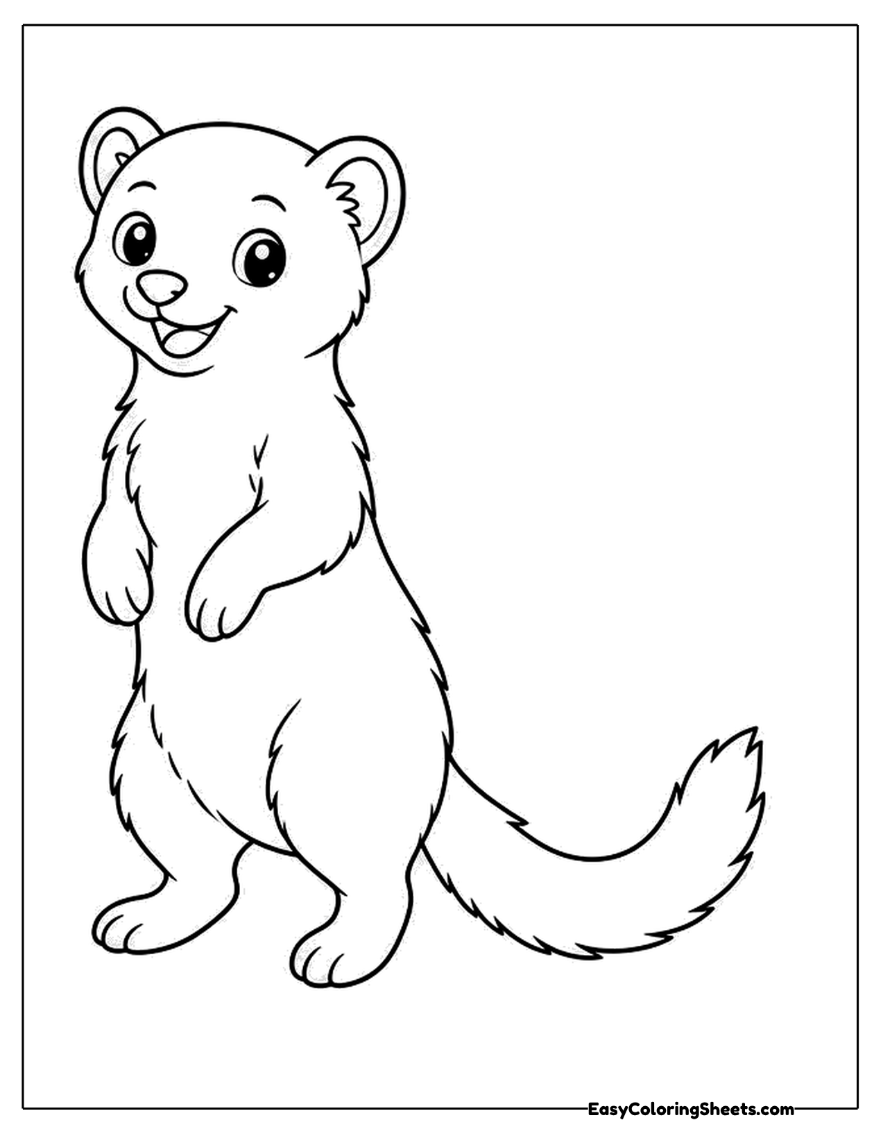 Smiling mongoose standing upright