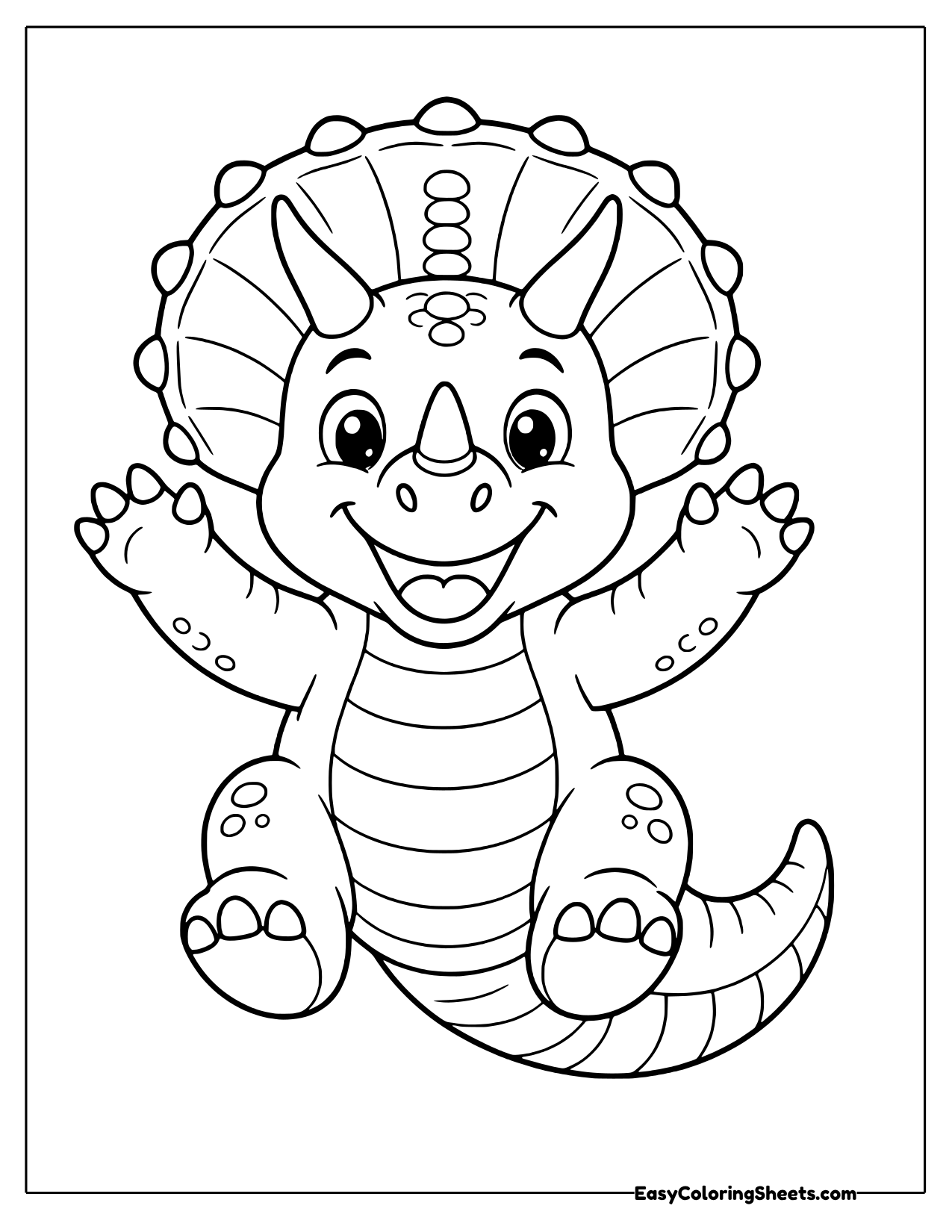 Triceratops waving from the front