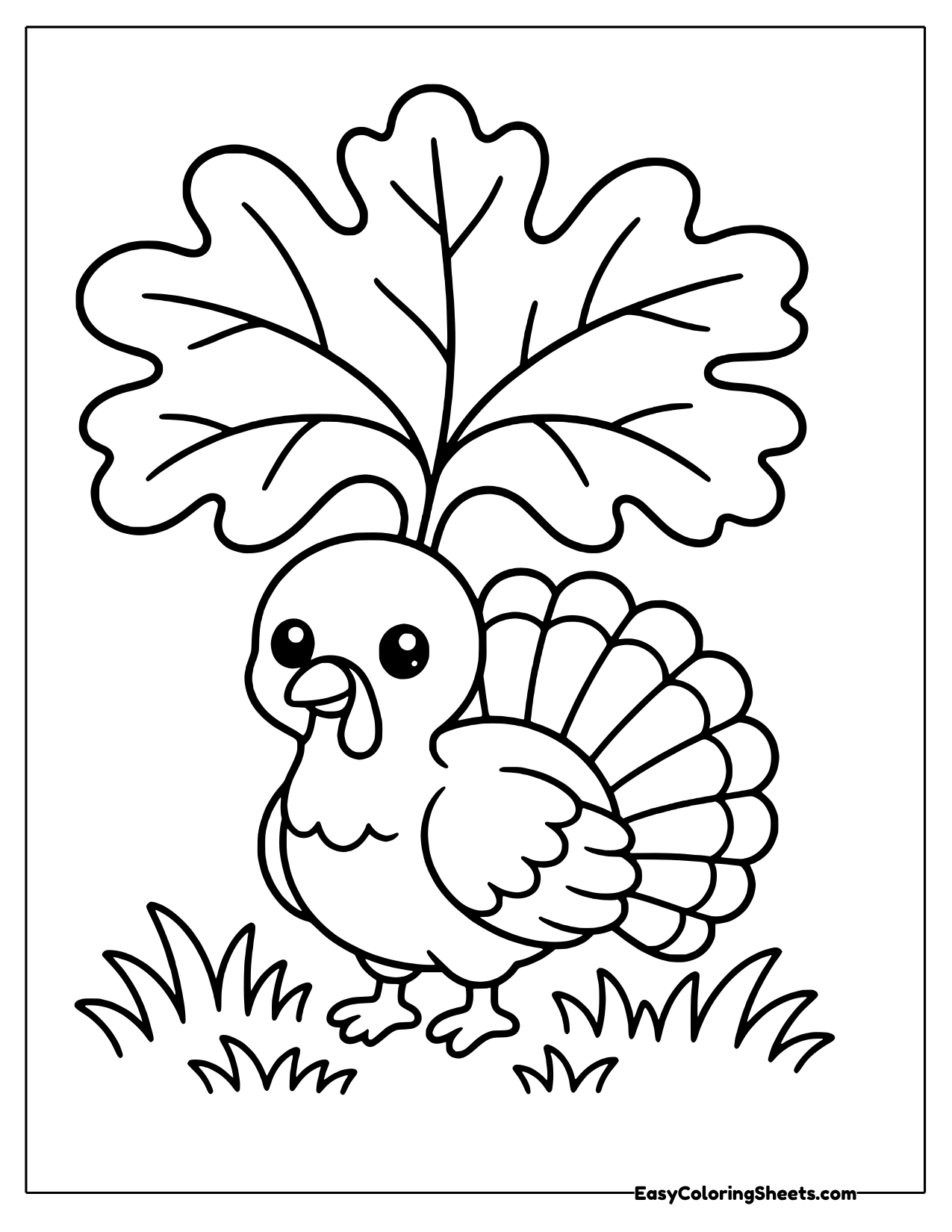 Turkey under an oak leaf canopy