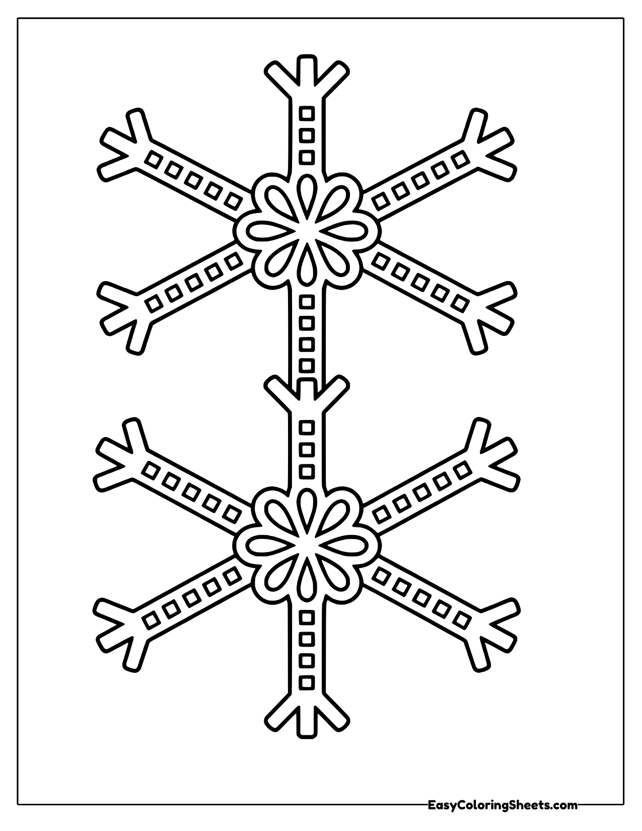 Ladder-style snowflakes with flower centers