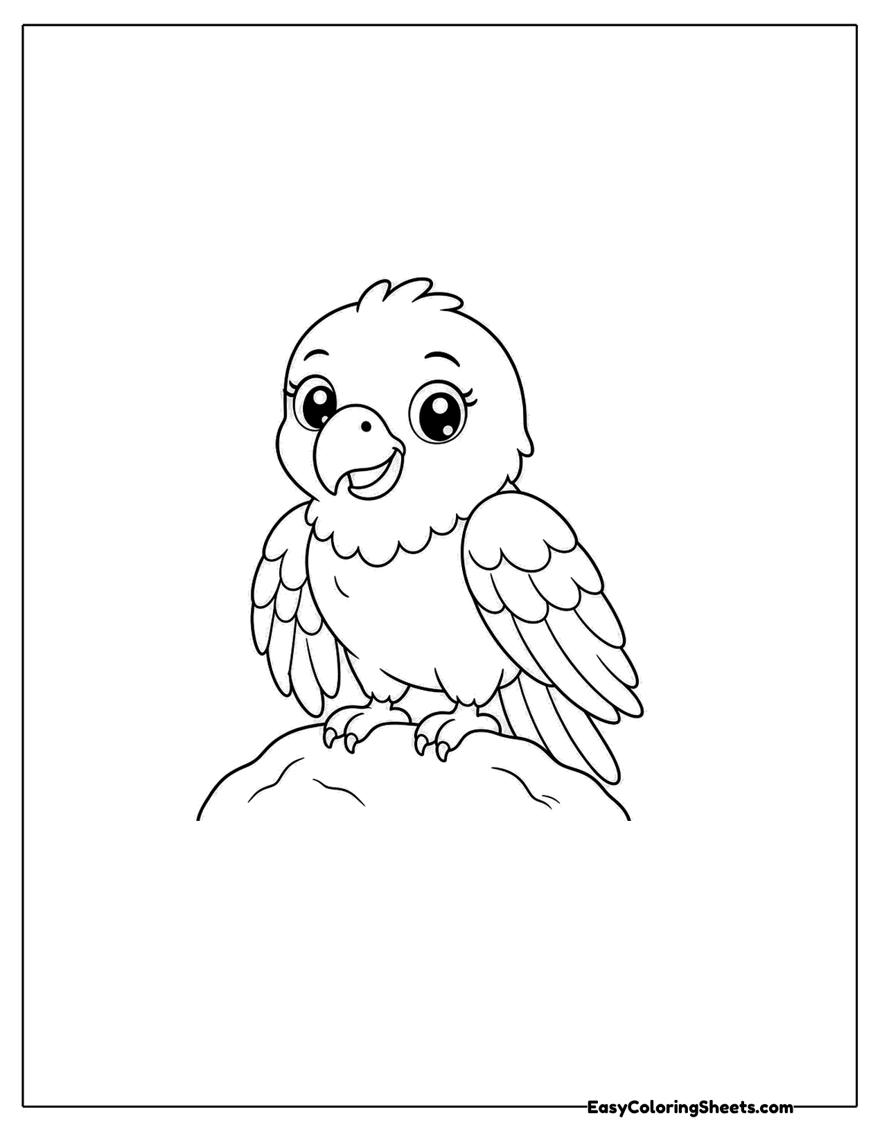 Parrot perched on a rock