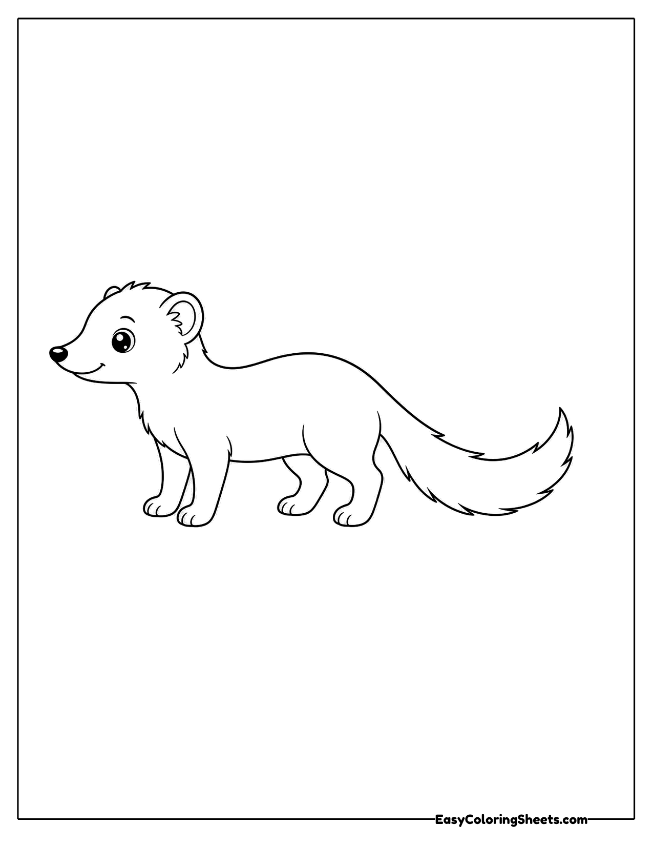 Cute mongoose walking in side view