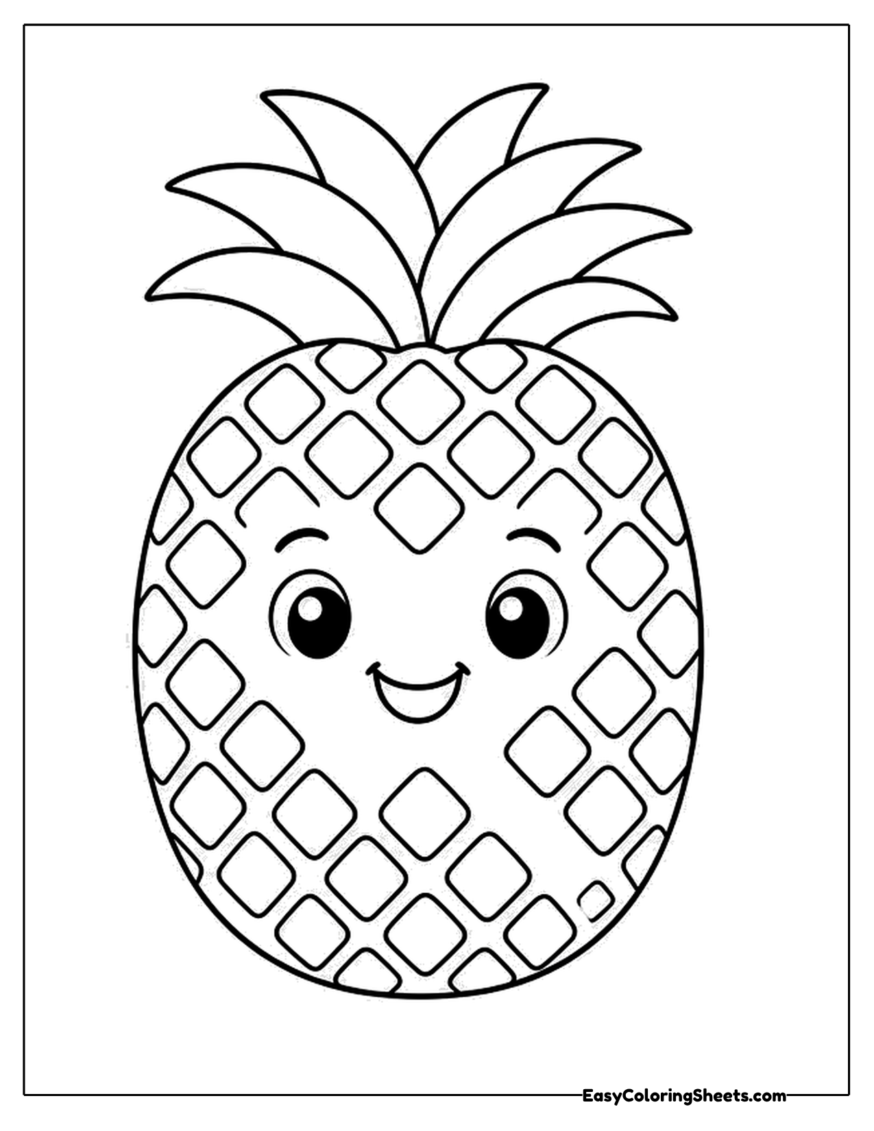Smiling pineapple character