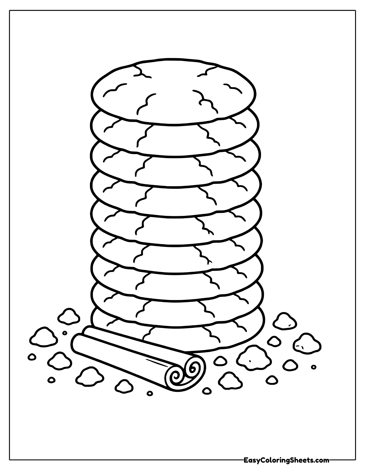 Tower of ginger snaps with cinnamon sticks