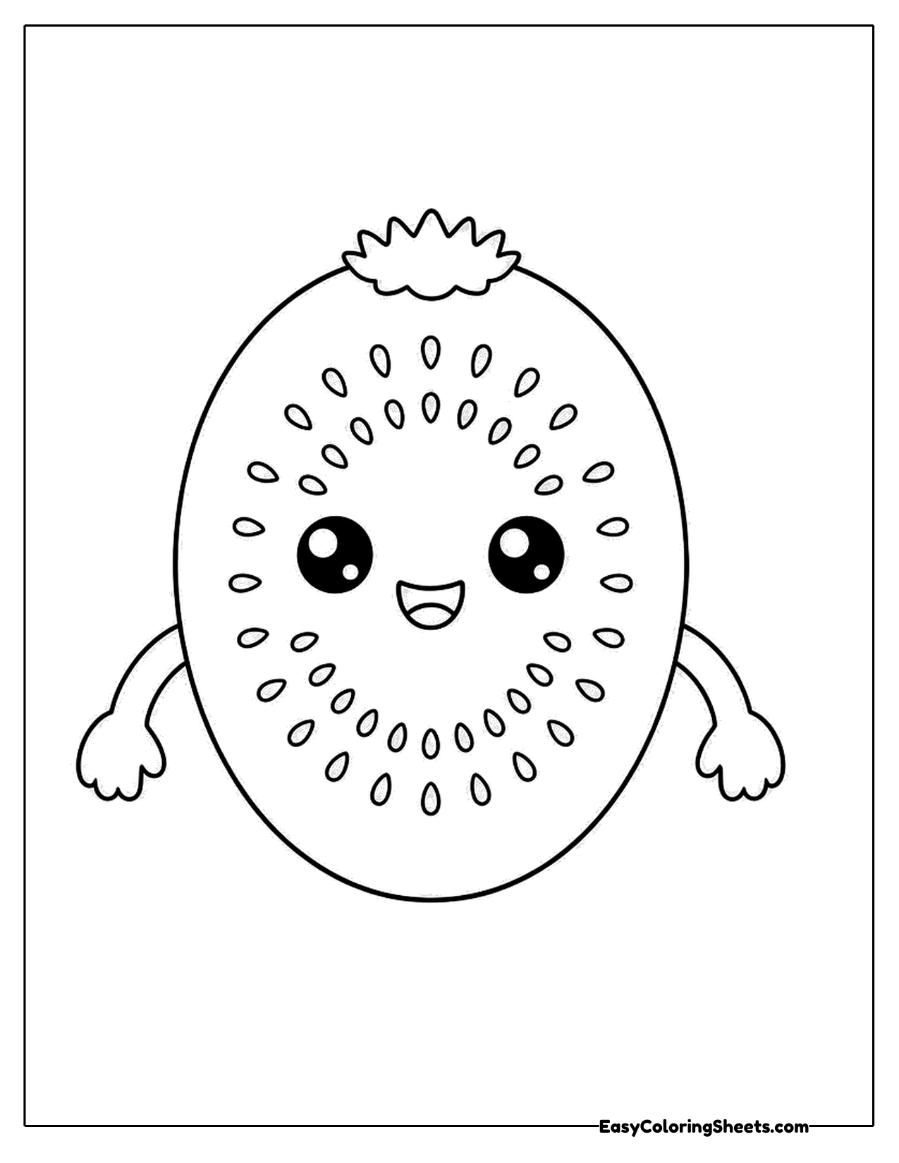 Smiling kiwi fruit character