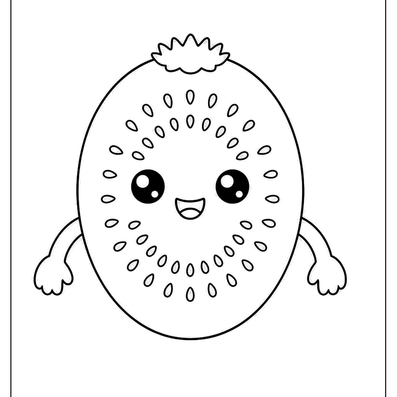 Smiling kiwi fruit character