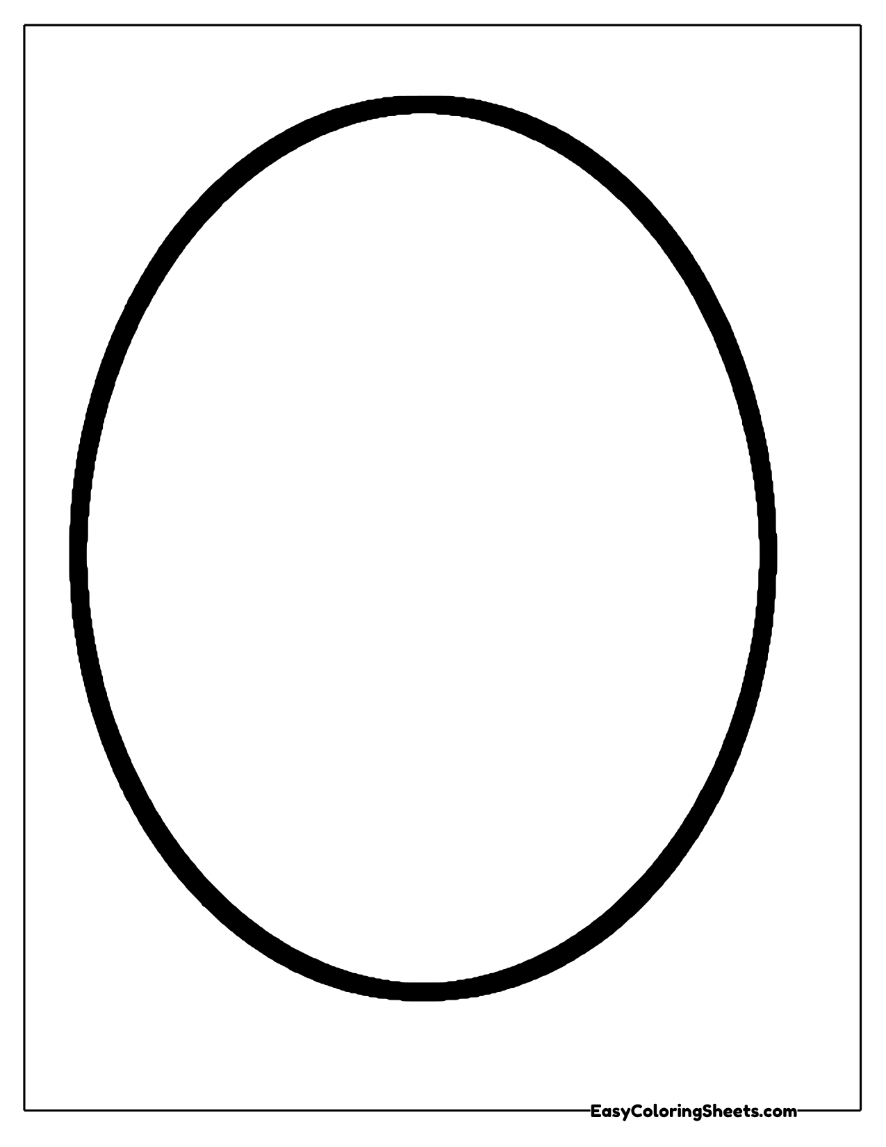 Large oval shape outline with a thick smooth border