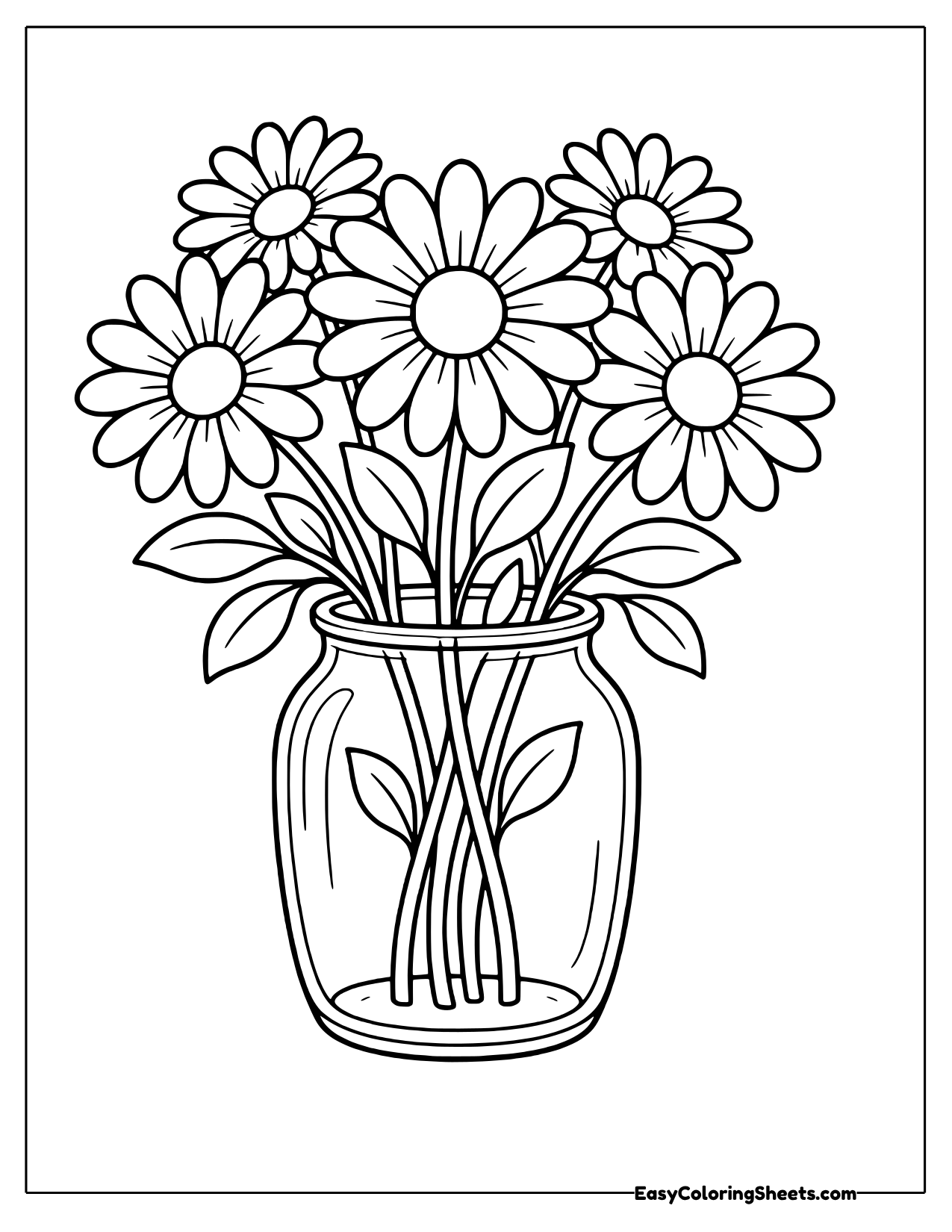 Daisies in a glass jar
