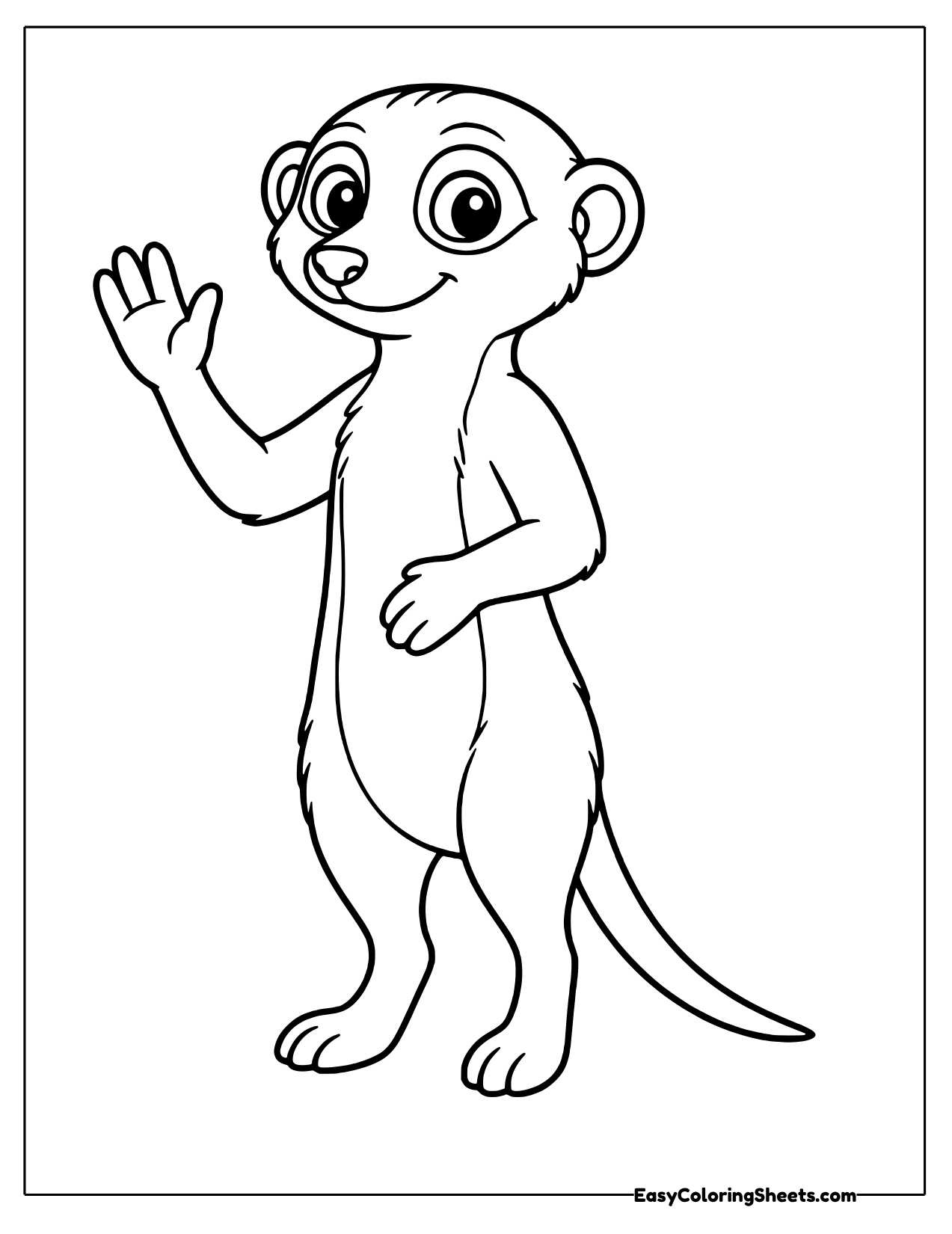 Meerkat waving hello with one paw