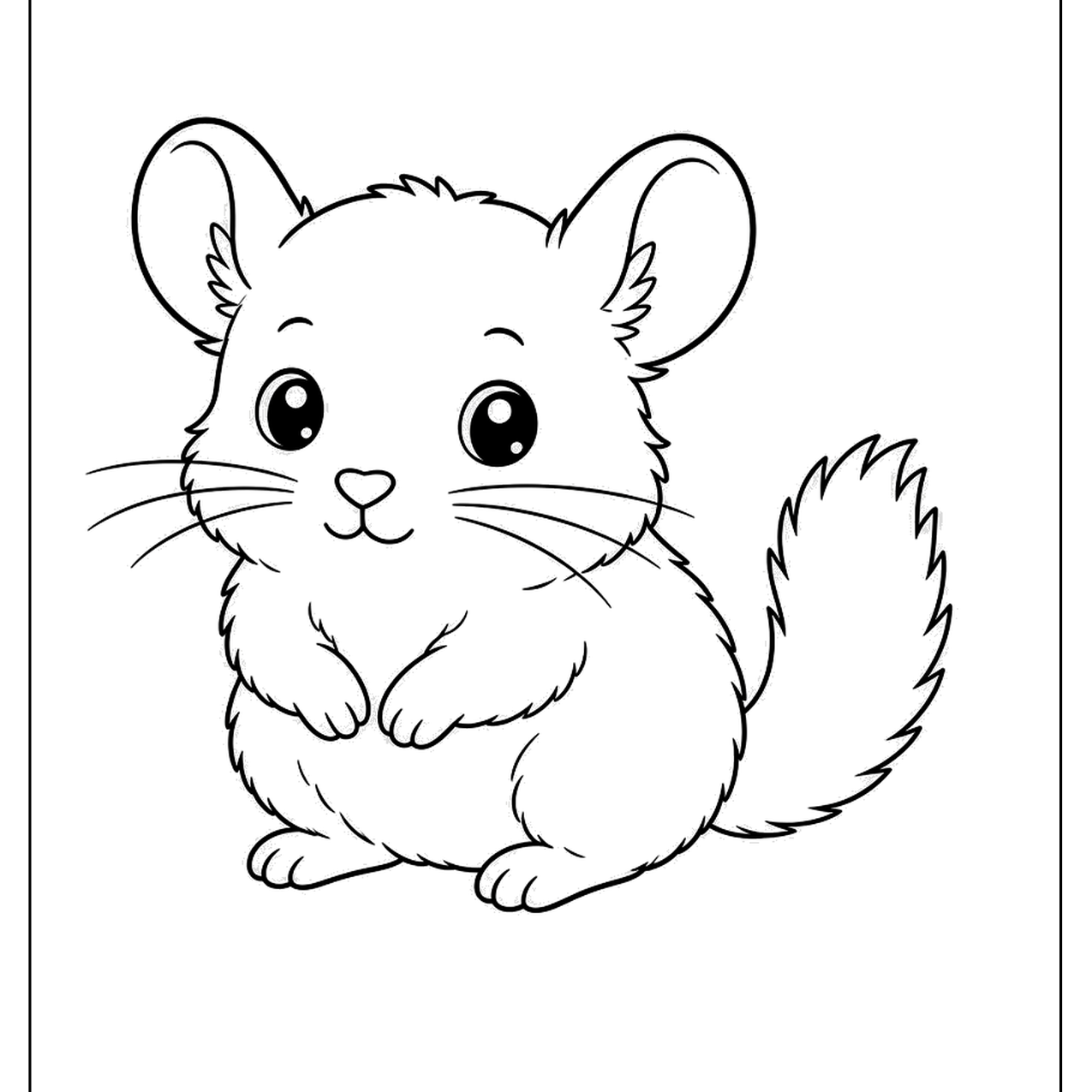 Fluffy baby chinchilla sitting