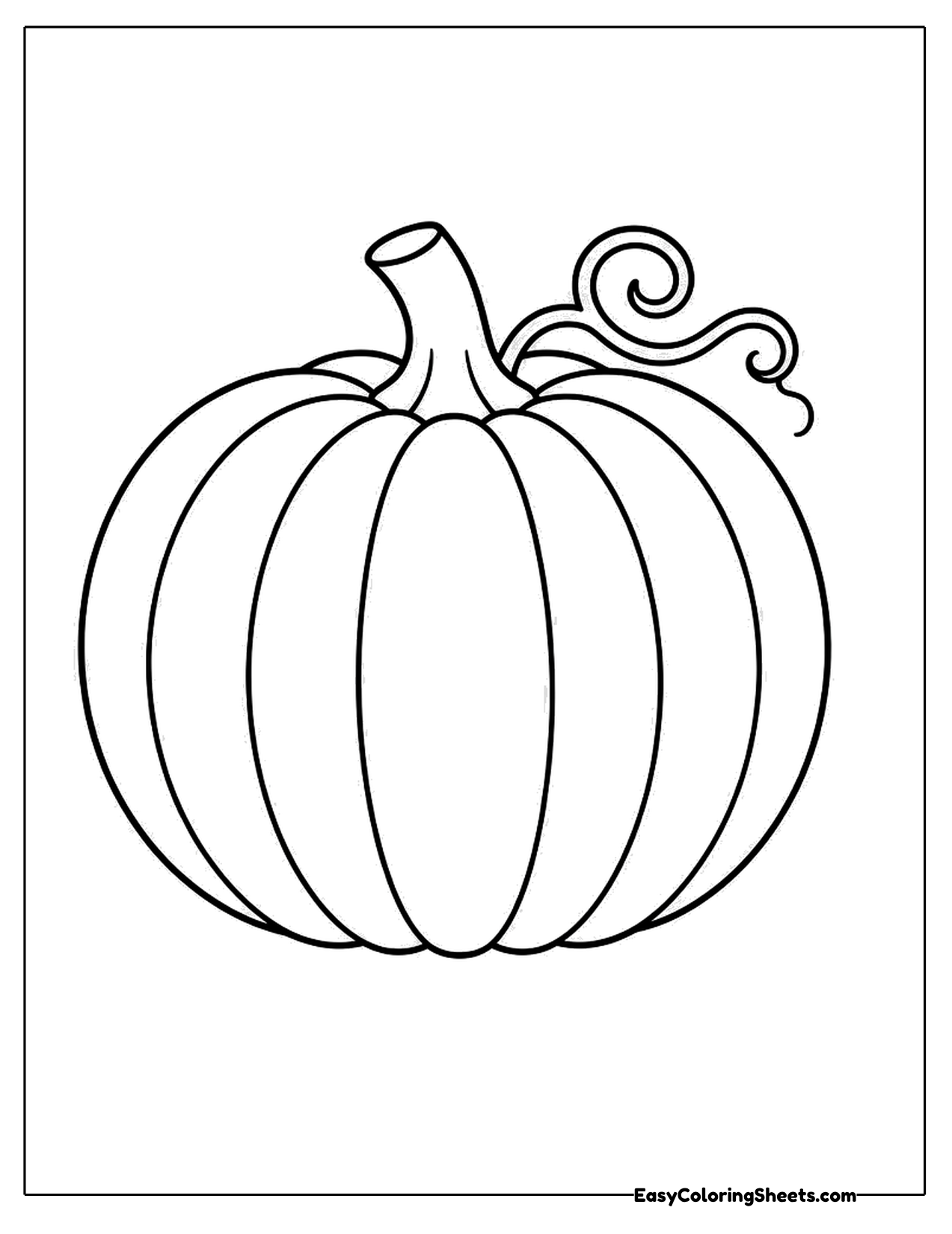 Cute pumpkin with curly vines