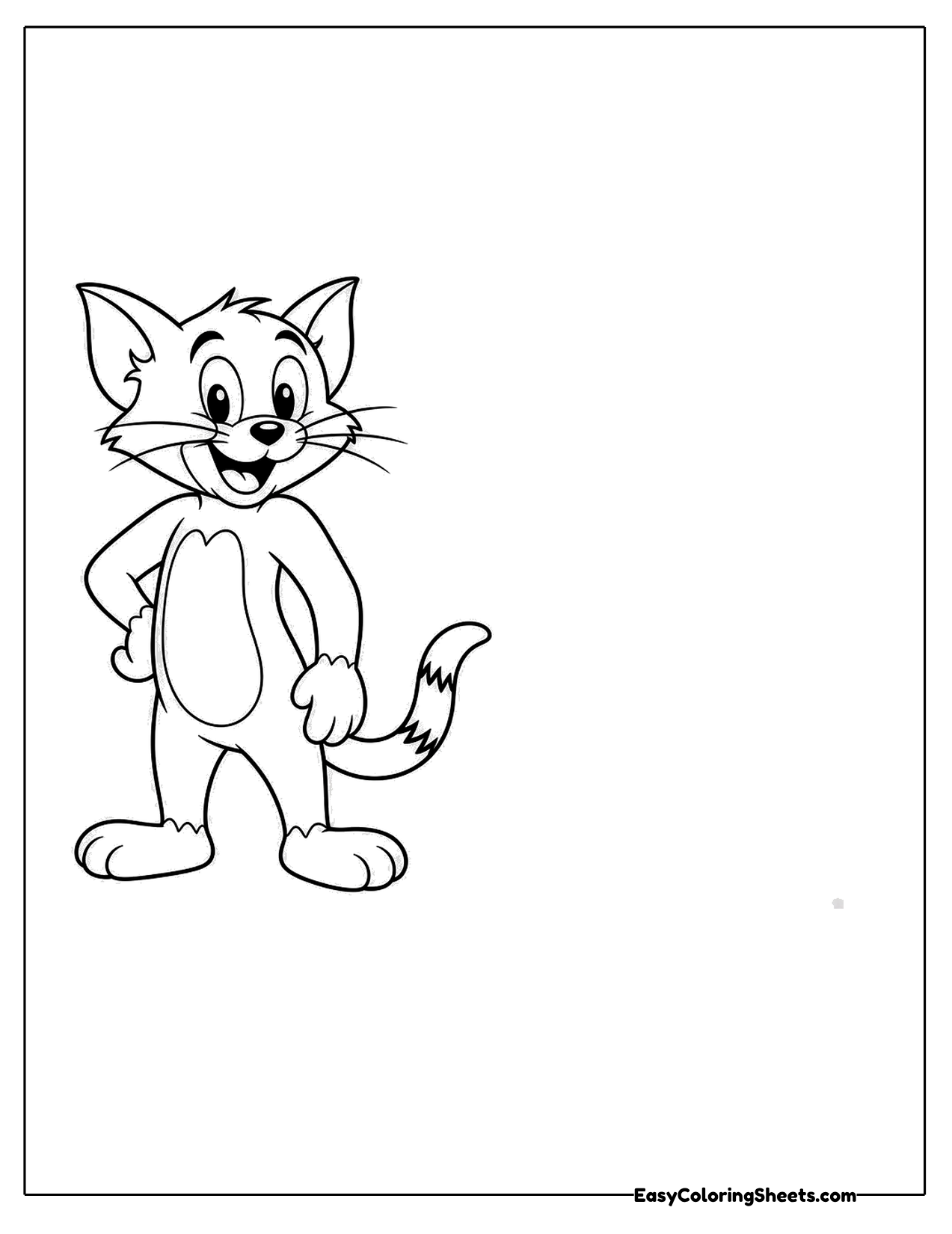 Tall skinny cartoon cat standing upright