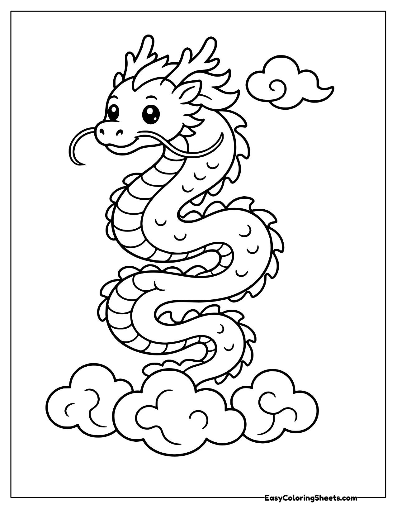 Eastern dragon curving in an S shape