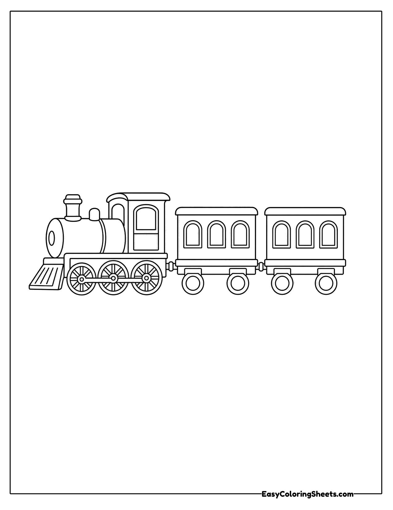 Small steam train pulling passenger cars