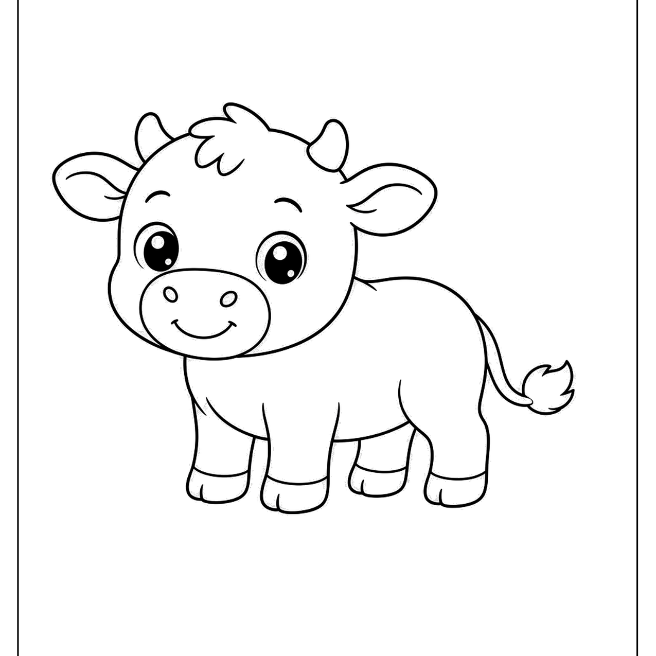 Baby bull calf with tiny horns