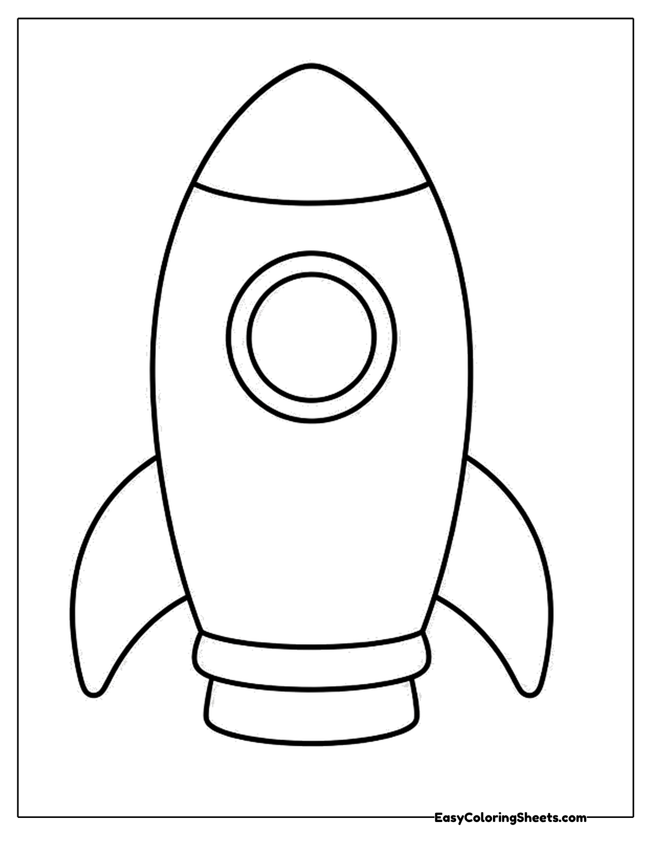 Simple rocket ship with a round window