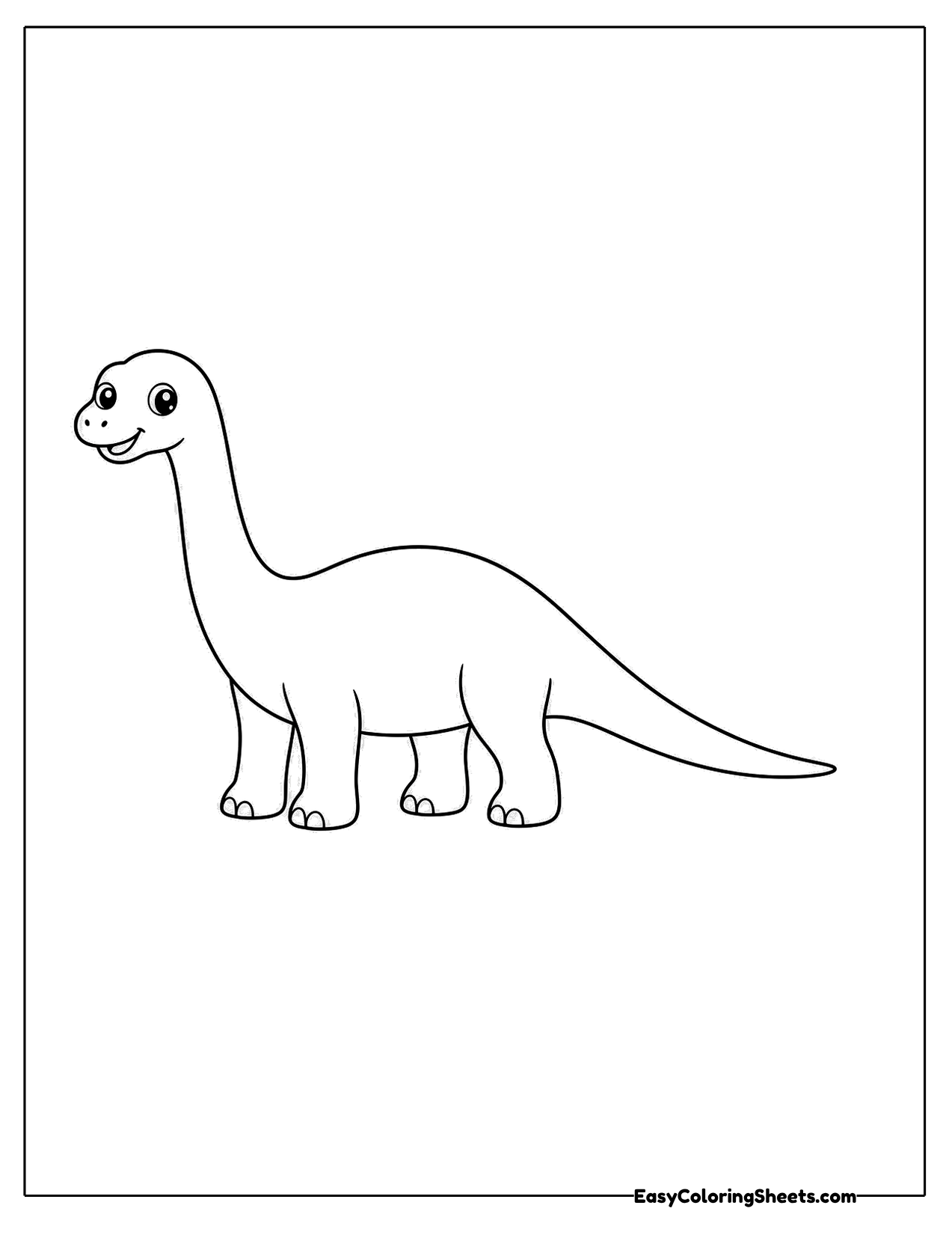 Cute long neck dinosaur walking