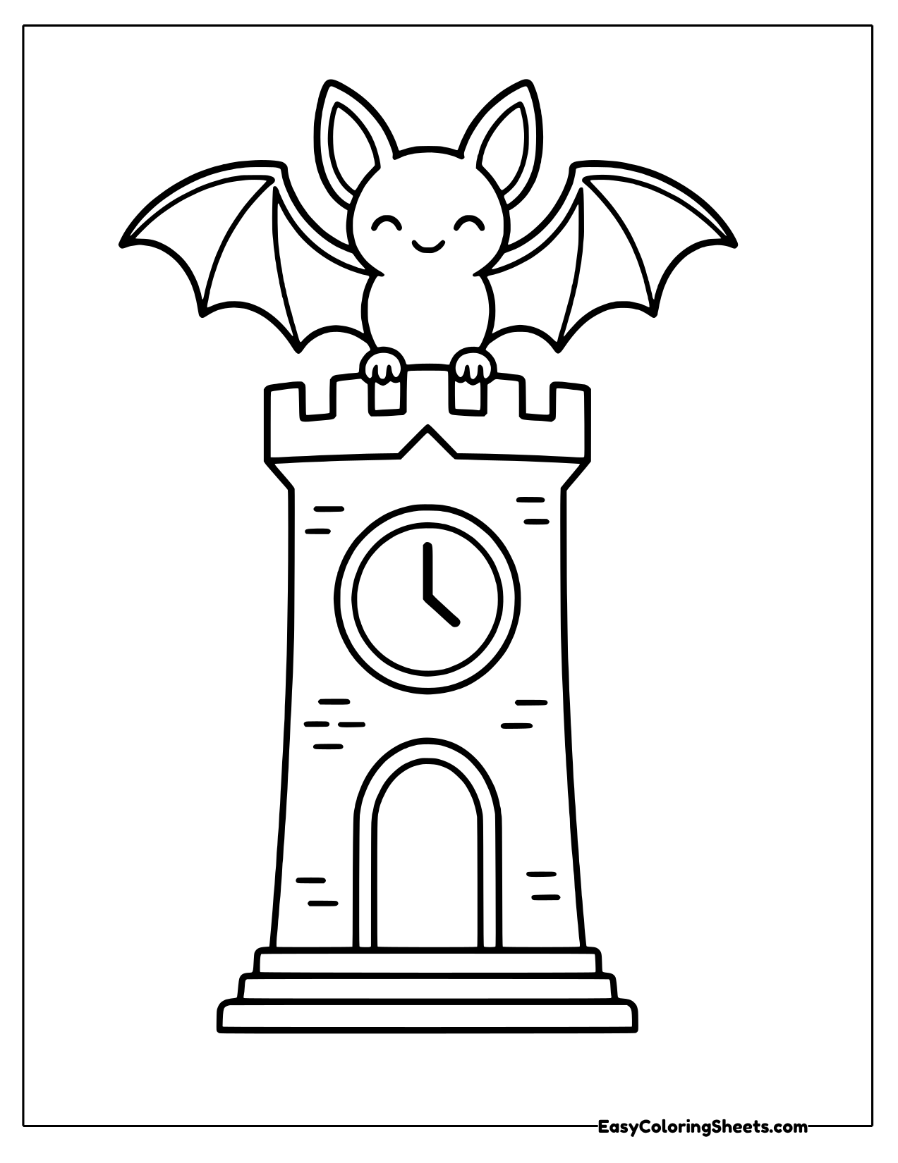 Bat perched on top of a clock tower