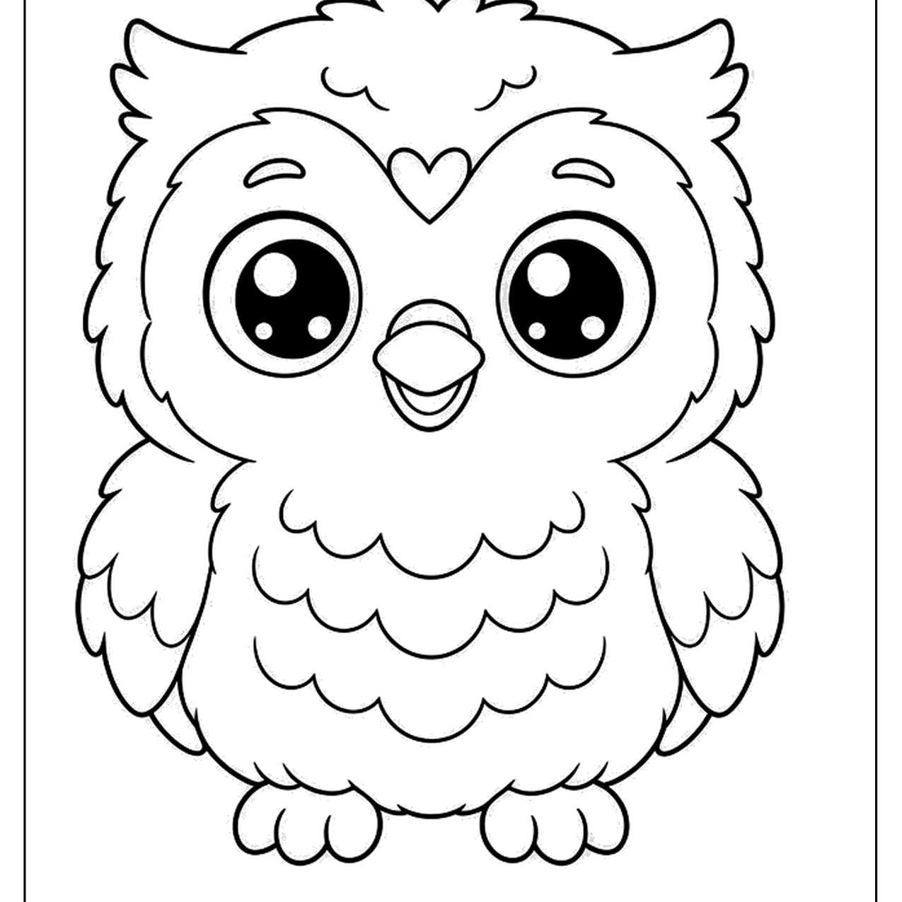 Big-eyed baby owl with fluffy feathers