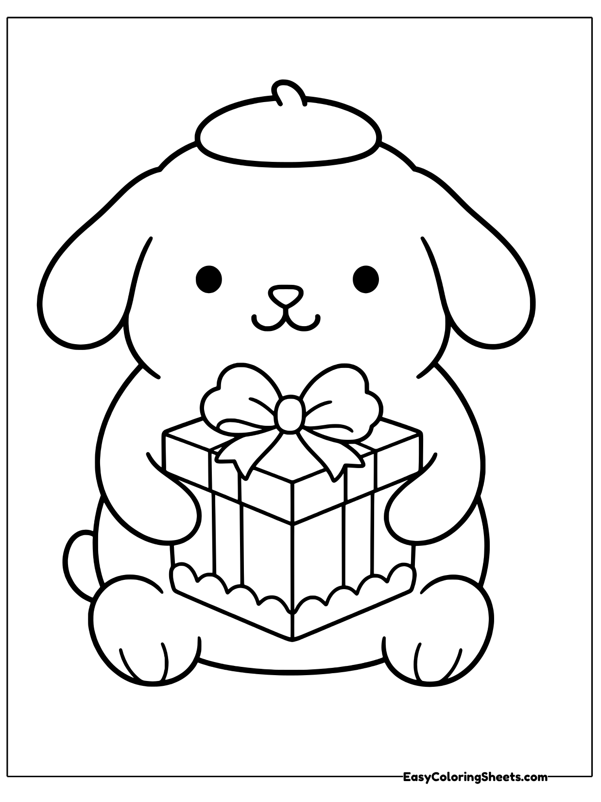 Pompompurin has a surprise to share in this party coloring page.