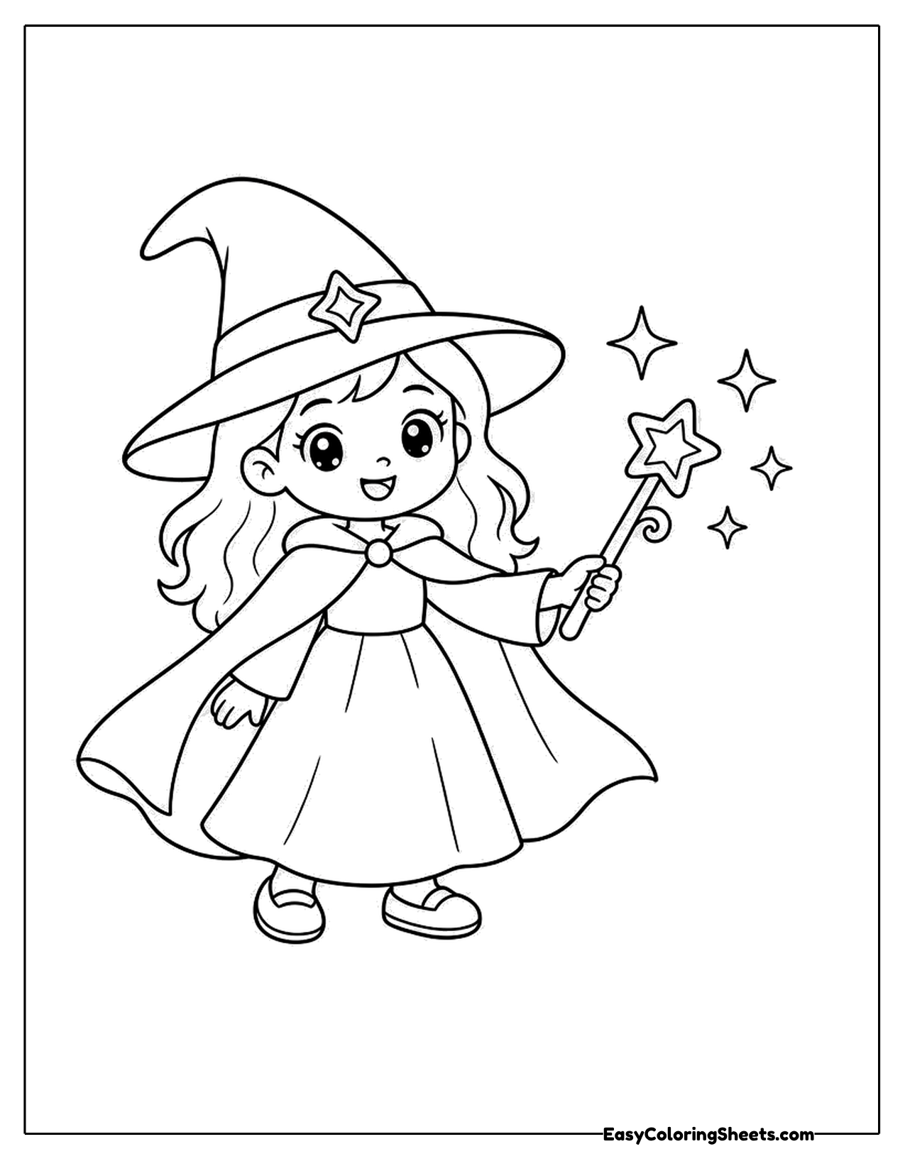 Witch girl holding a wand