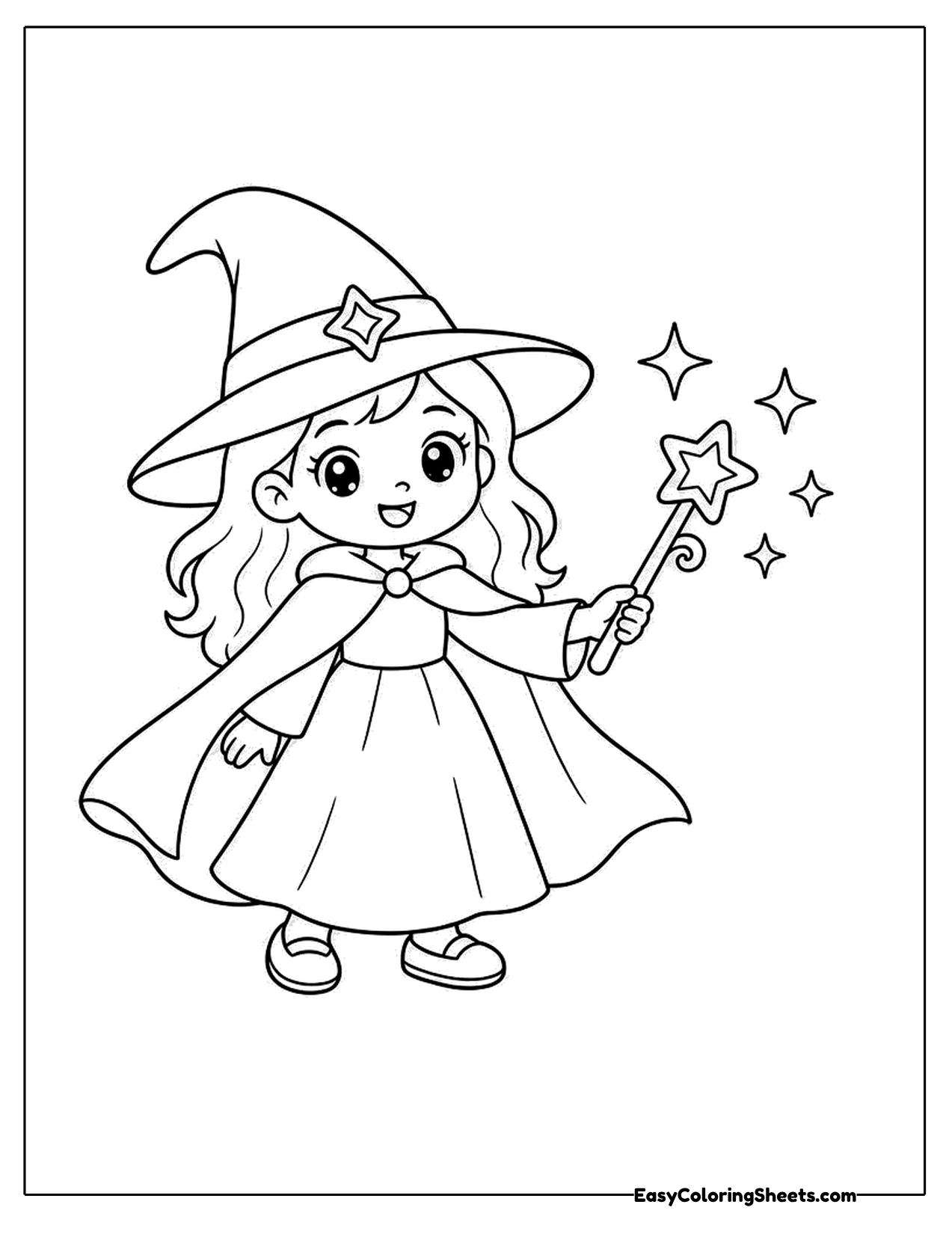 Witch girl holding a wand