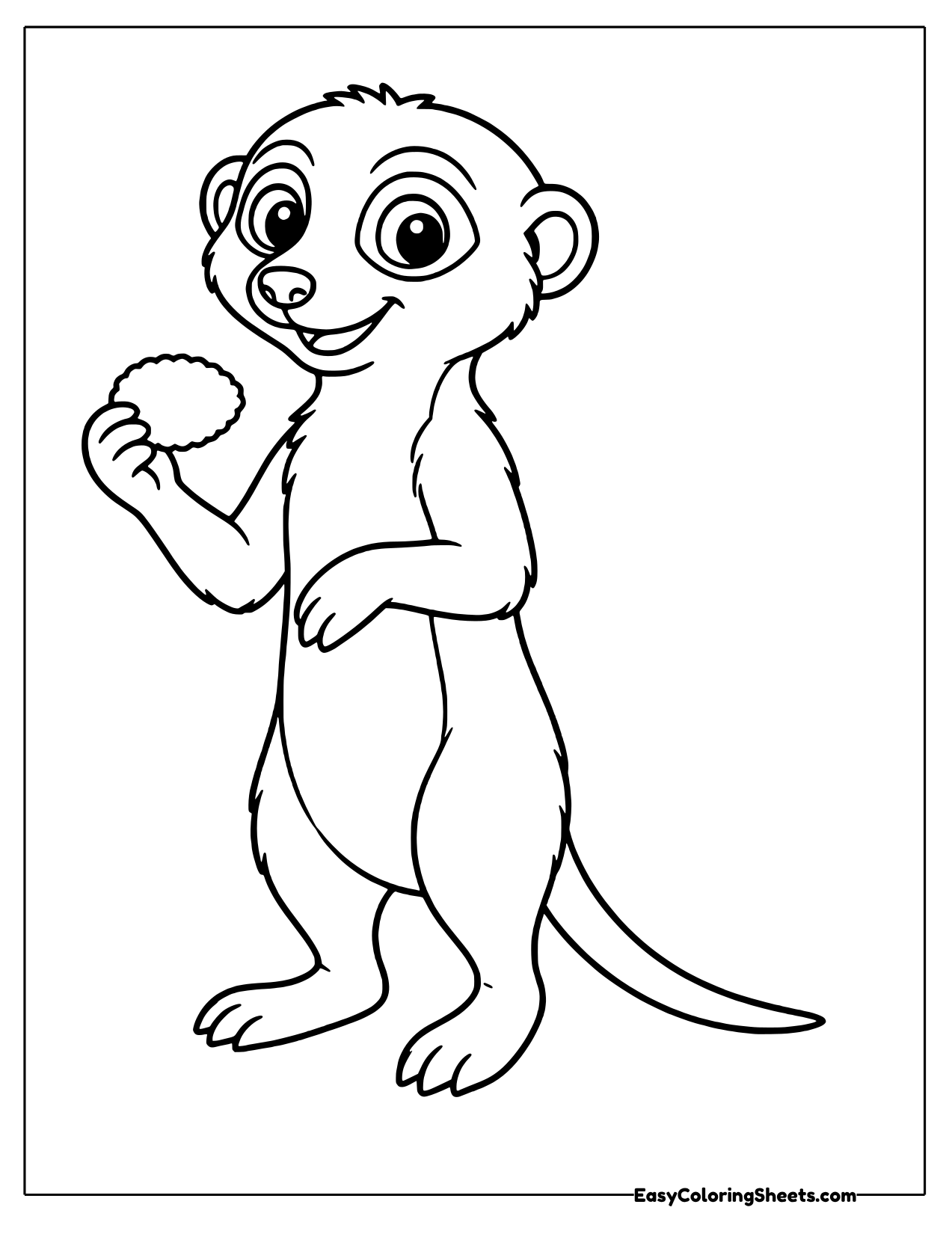 Meerkat holding a cracker snack
