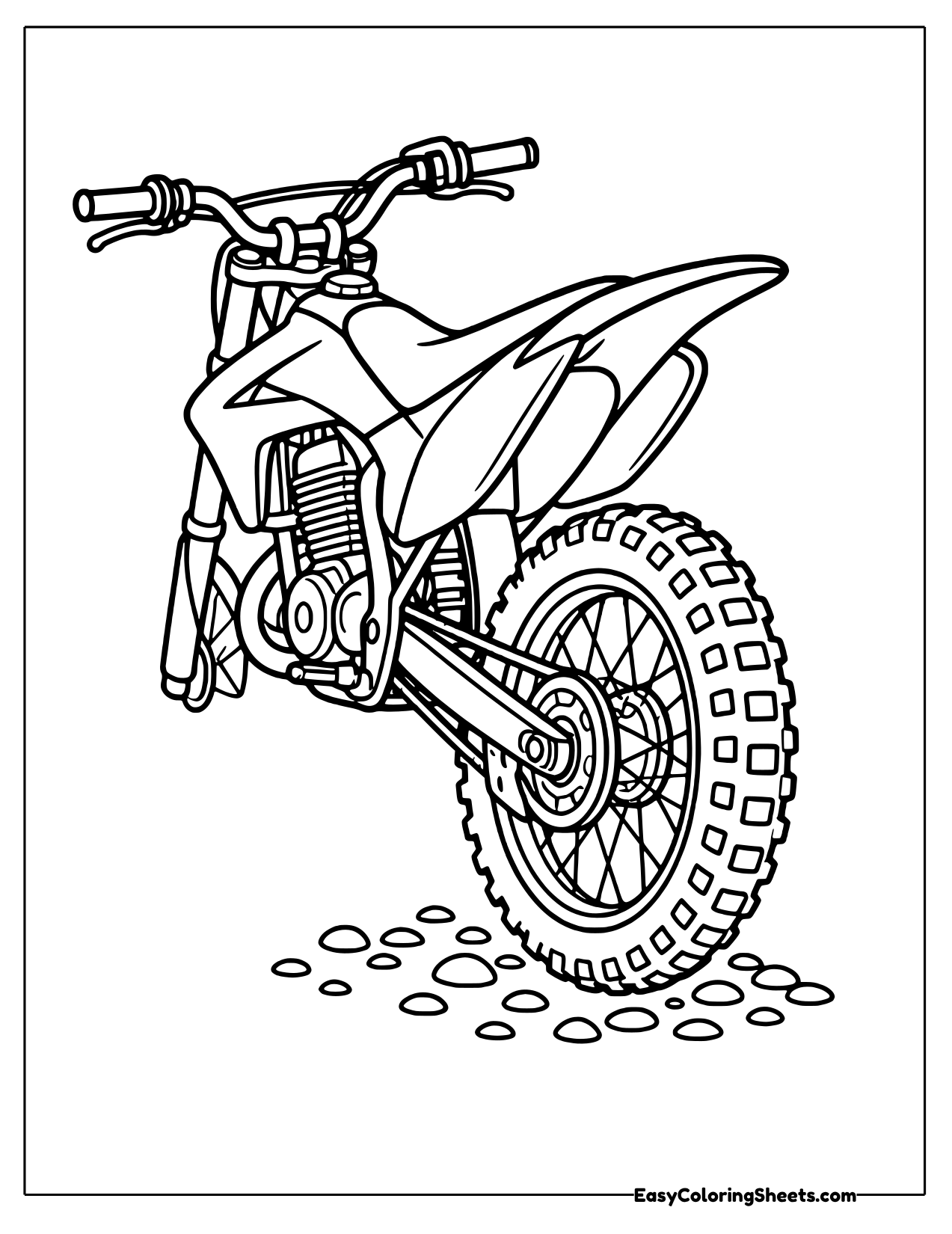 Dirt bike seen from the rear