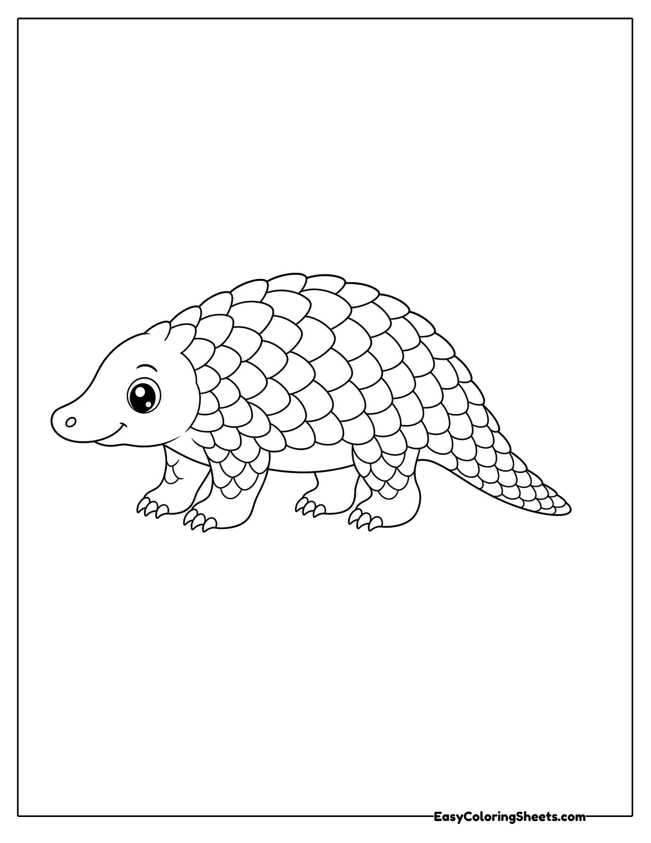 Baby pangolin walking with scales
