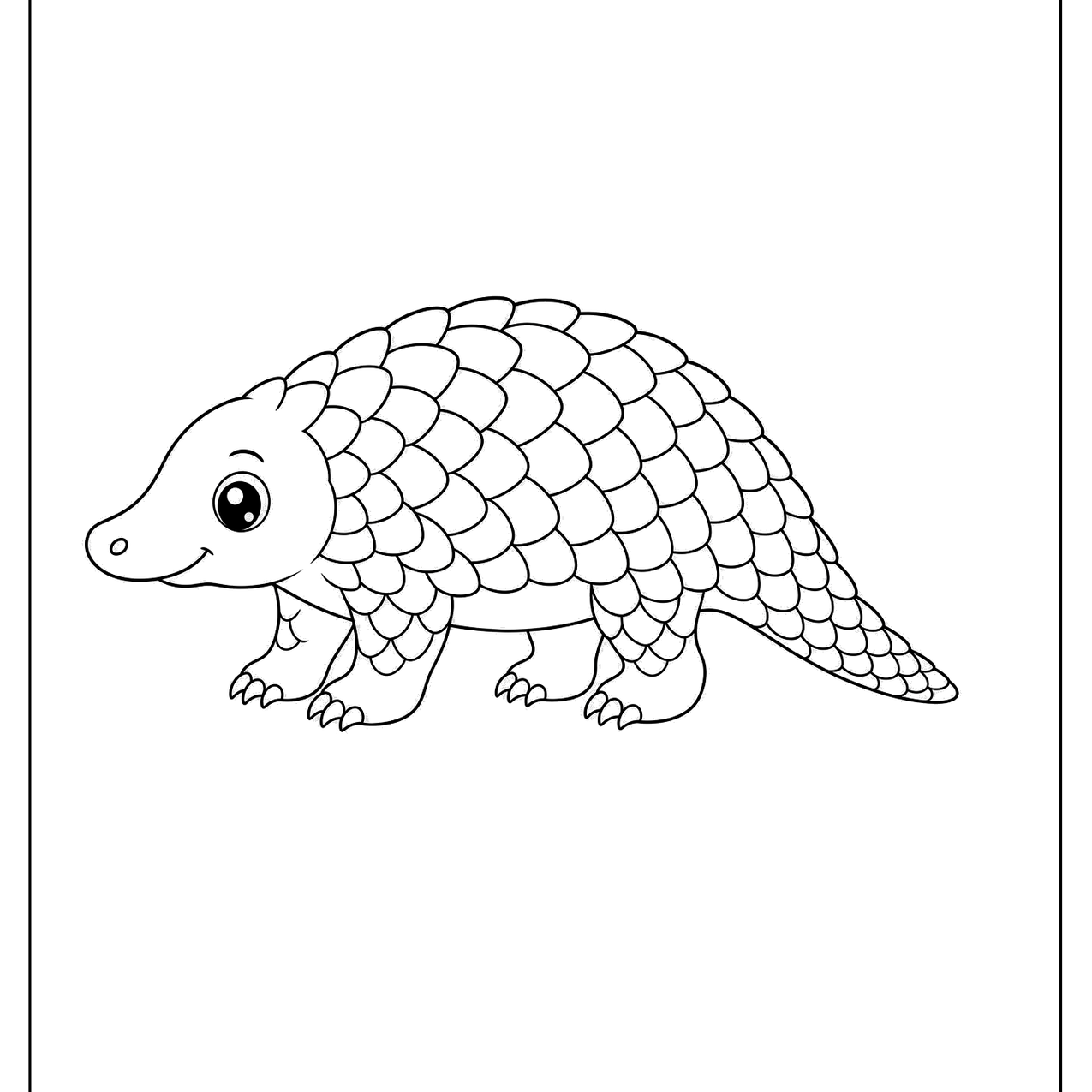 Baby pangolin walking with scales