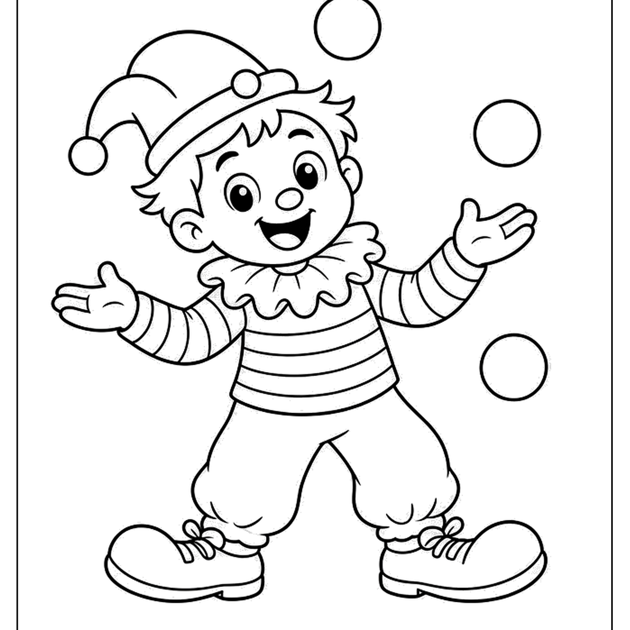Circus clown juggling balls