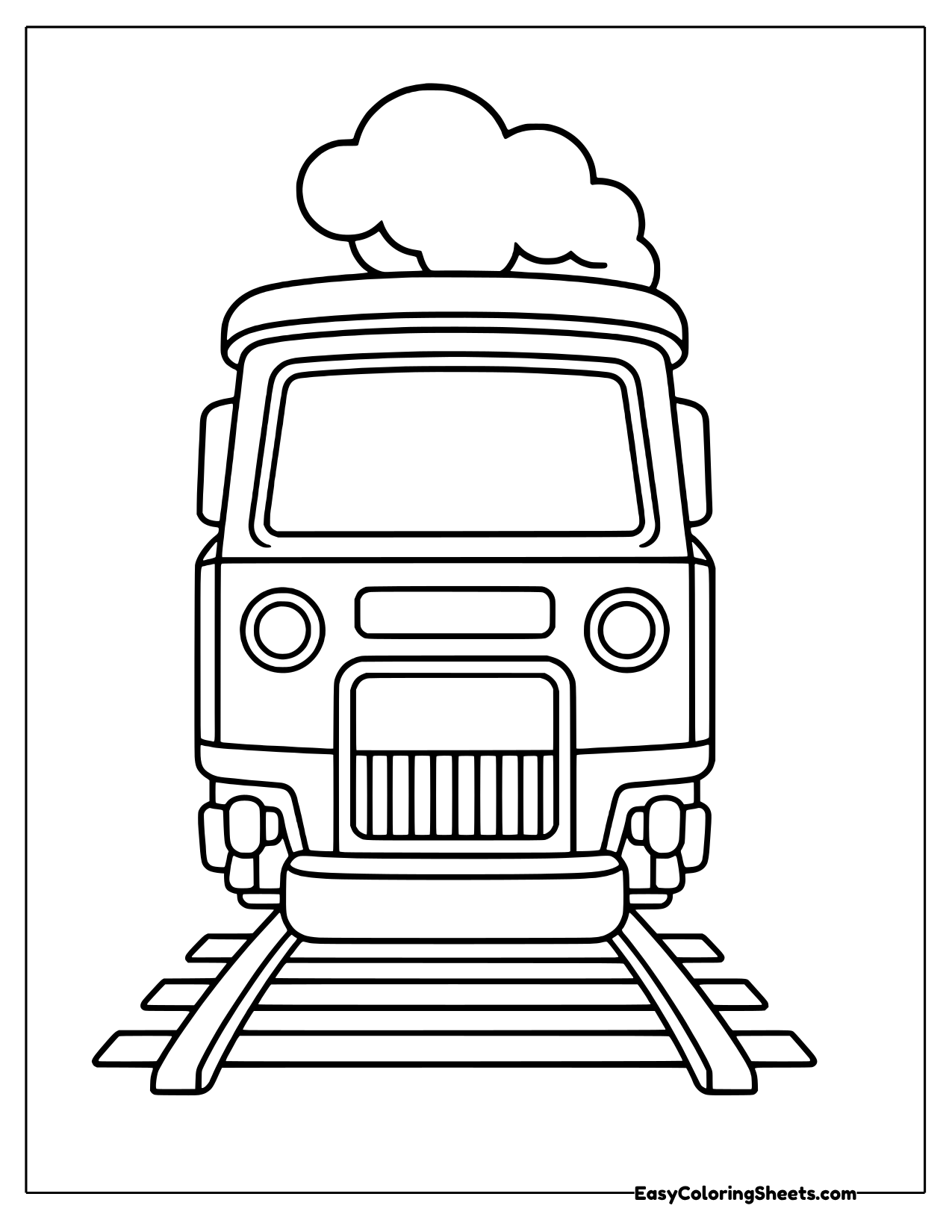 Passenger train seen from the front