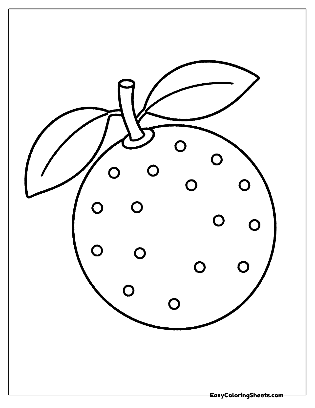Round lime with scattered dimples, a curved stem and a large leaf
