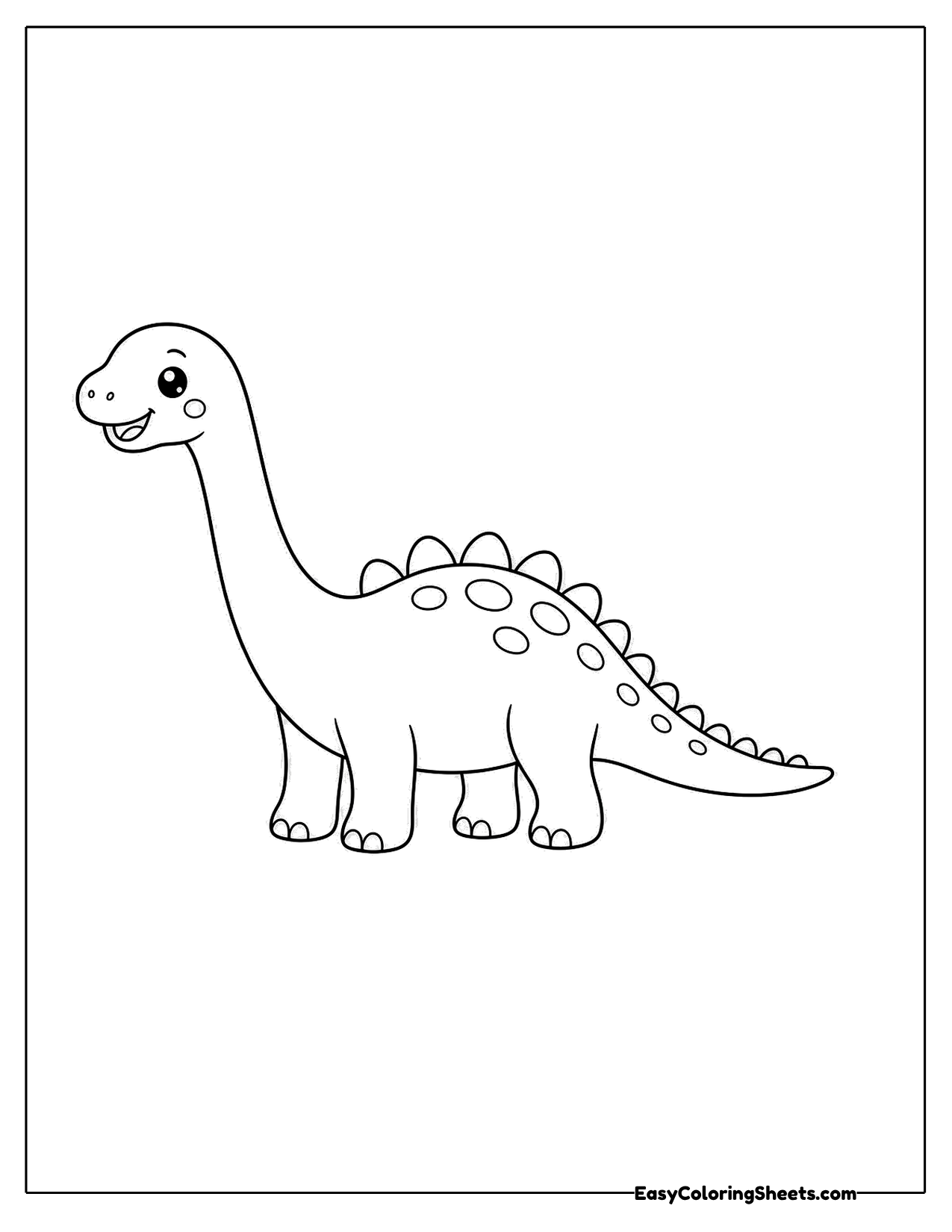 Simple cute brachiosaurus walking