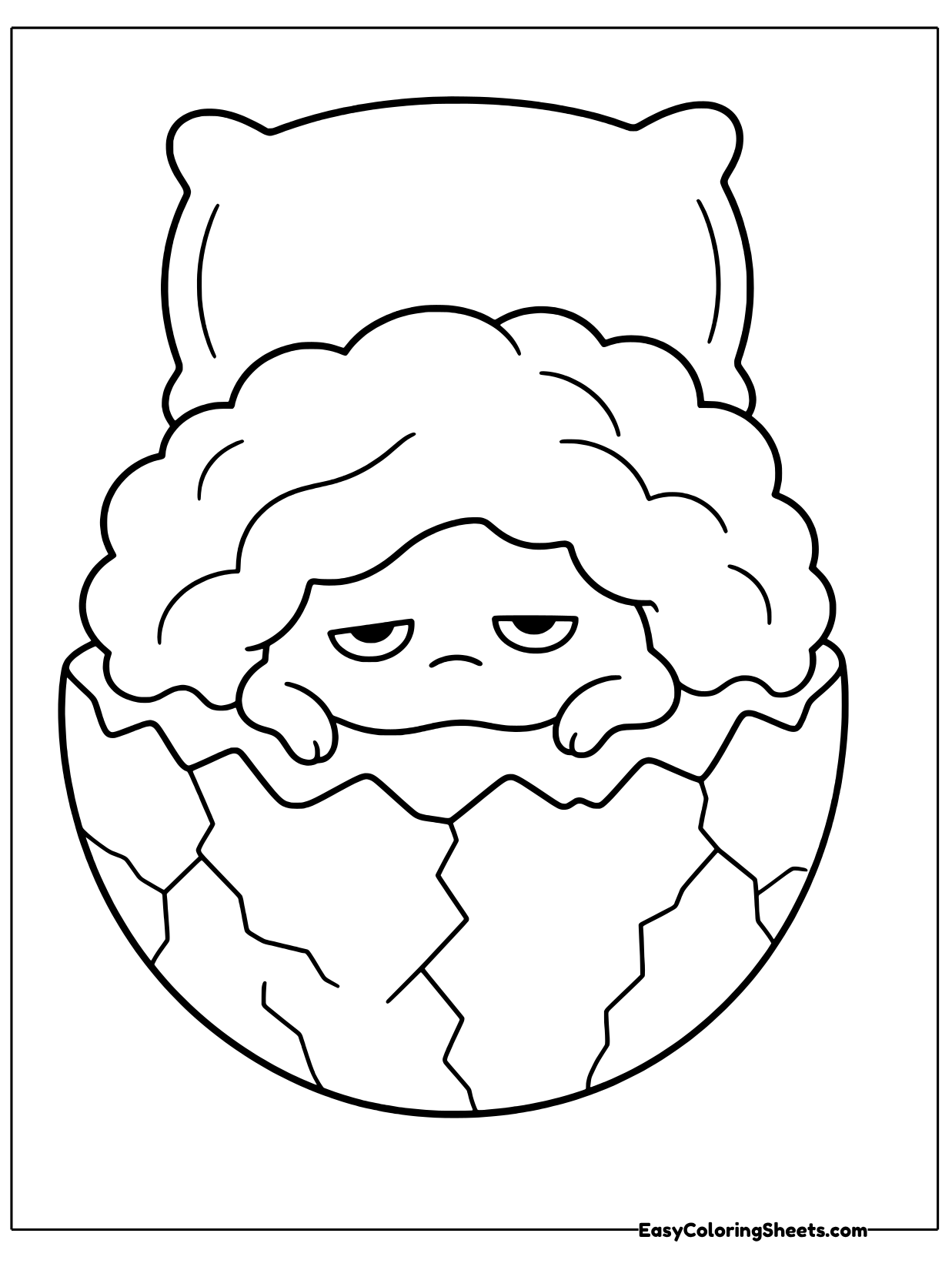 Gudetama would rather stay in bed all day in this sleepy coloring sheet.