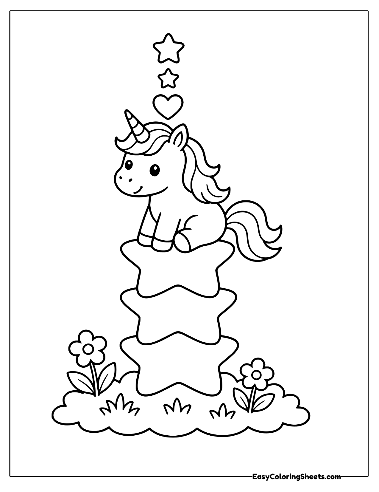 Unicorn balancing on a stack of stars