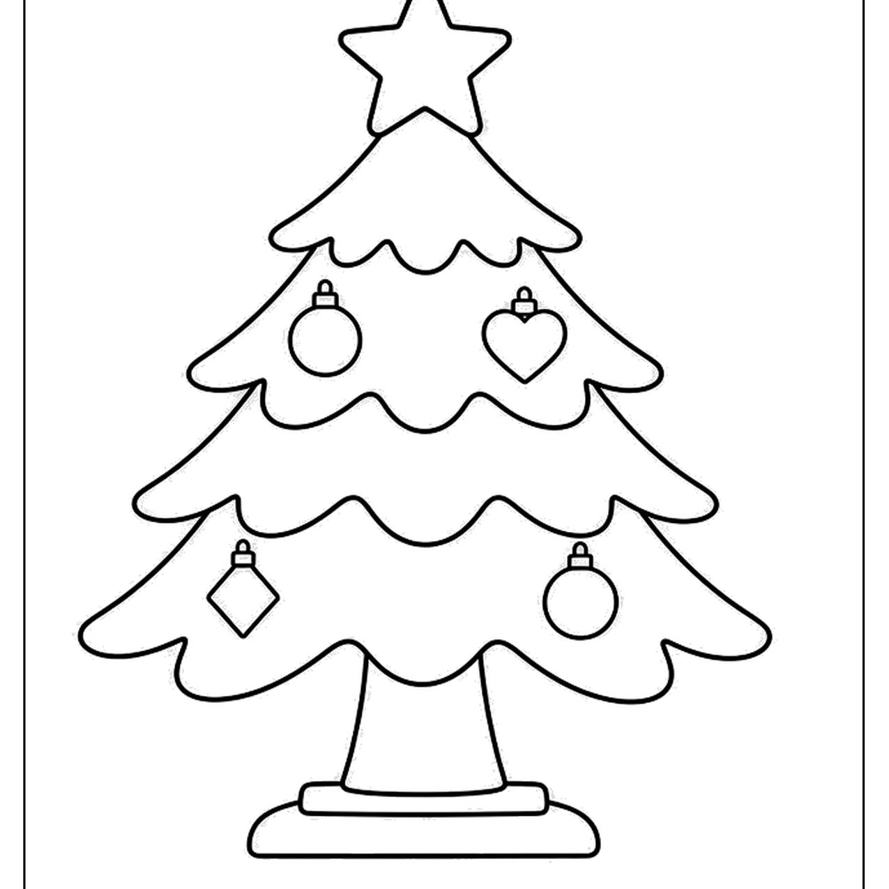 Christmas tree with a star and ornaments