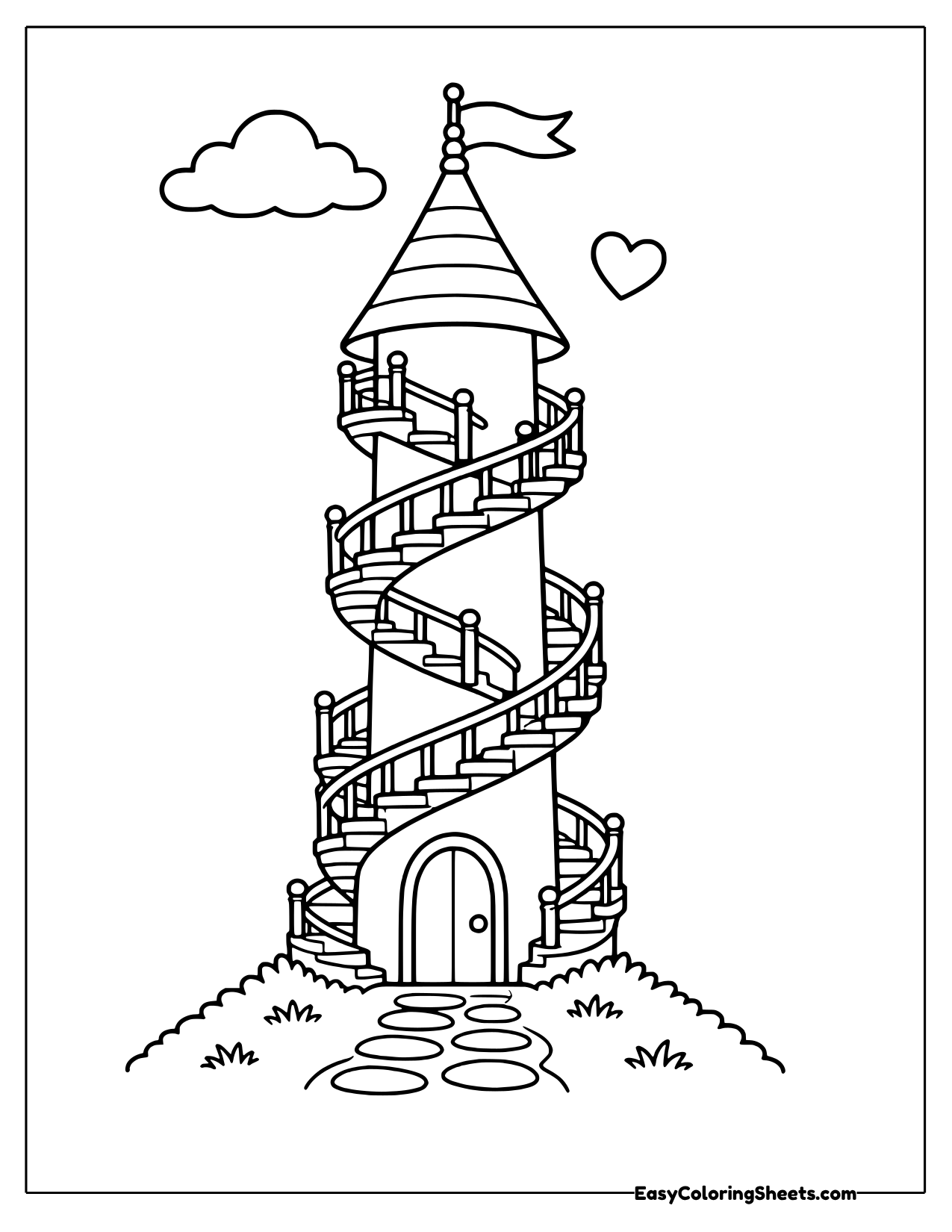 Castle turret with a spiral staircase around it