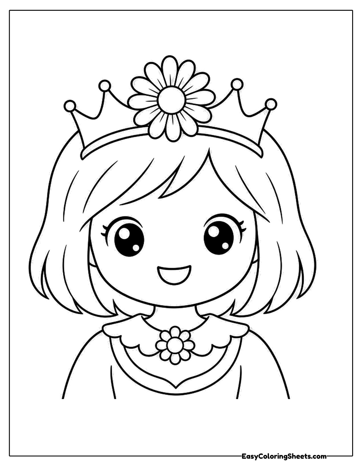Girl with a daisy crown portrait