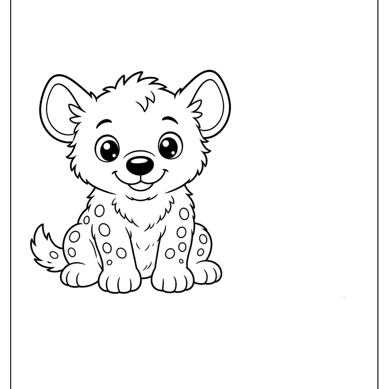 Small spotted hyena cub sitting